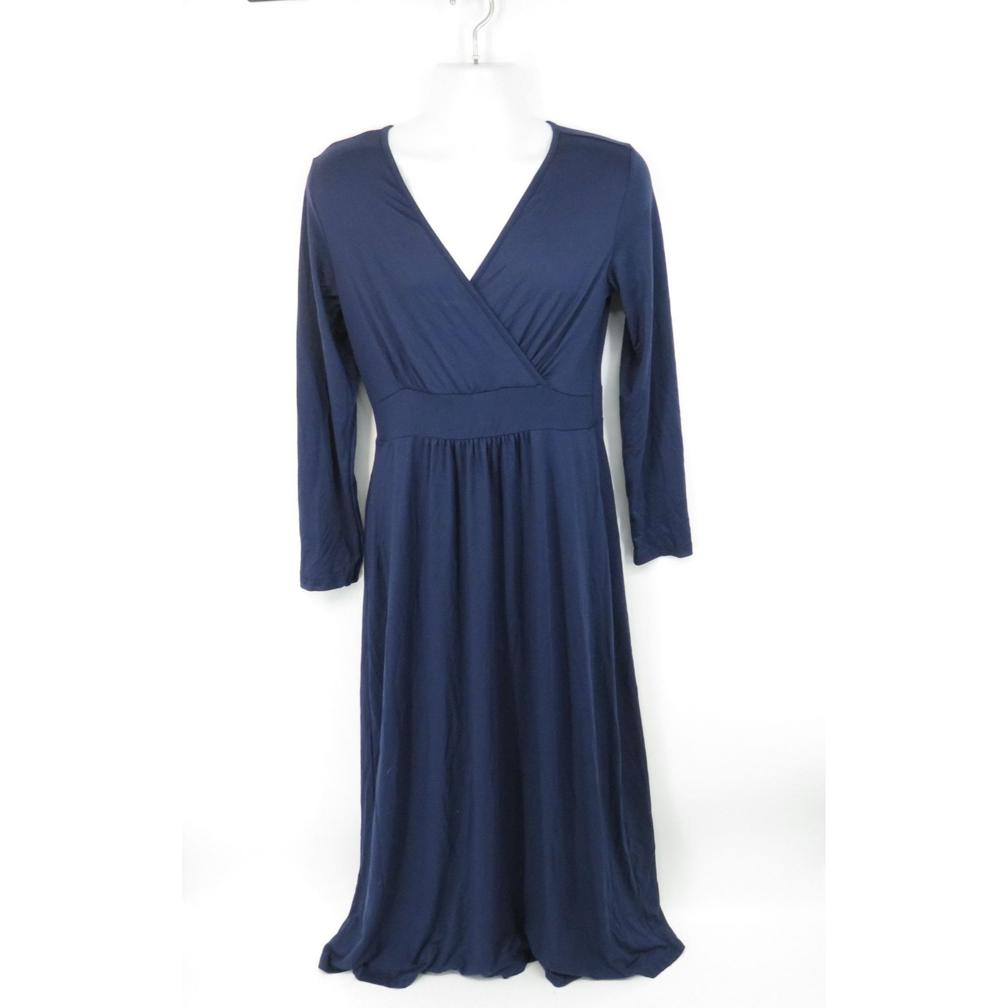 Other Auselily Women's Navy Blue V-Neck Long Sleeve Dress Large NW Size L / US 10 / IT 46 - 1 Thumbnail