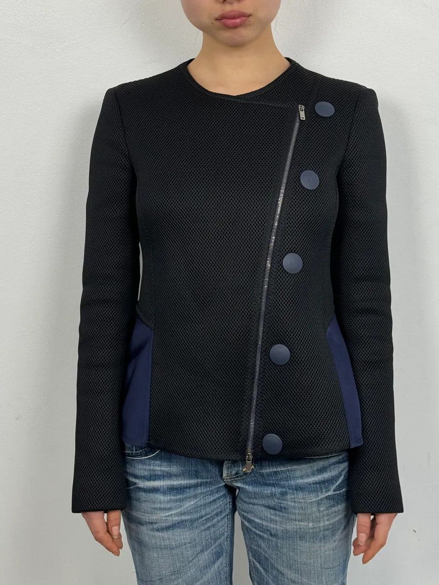 Emporio Armani SS2015 Emporio Armani Two Tone Blue & Black Asymmetrical Jacket Size M / US 6-8 / IT 42-44 - 2 Thumbnail