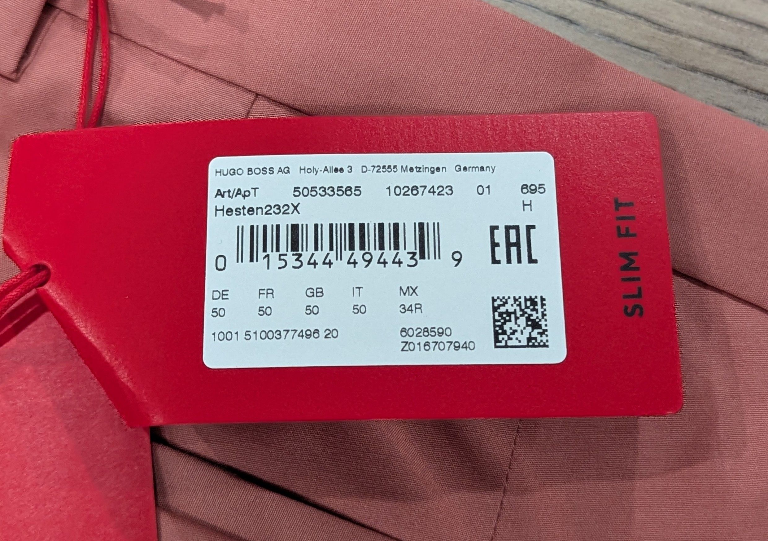 Hugo HUGO Hugo Boss "Hesten" Stretch Cotton Dress Pants Pink 34 Size US 34 / EU 50 - 7 Thumbnail