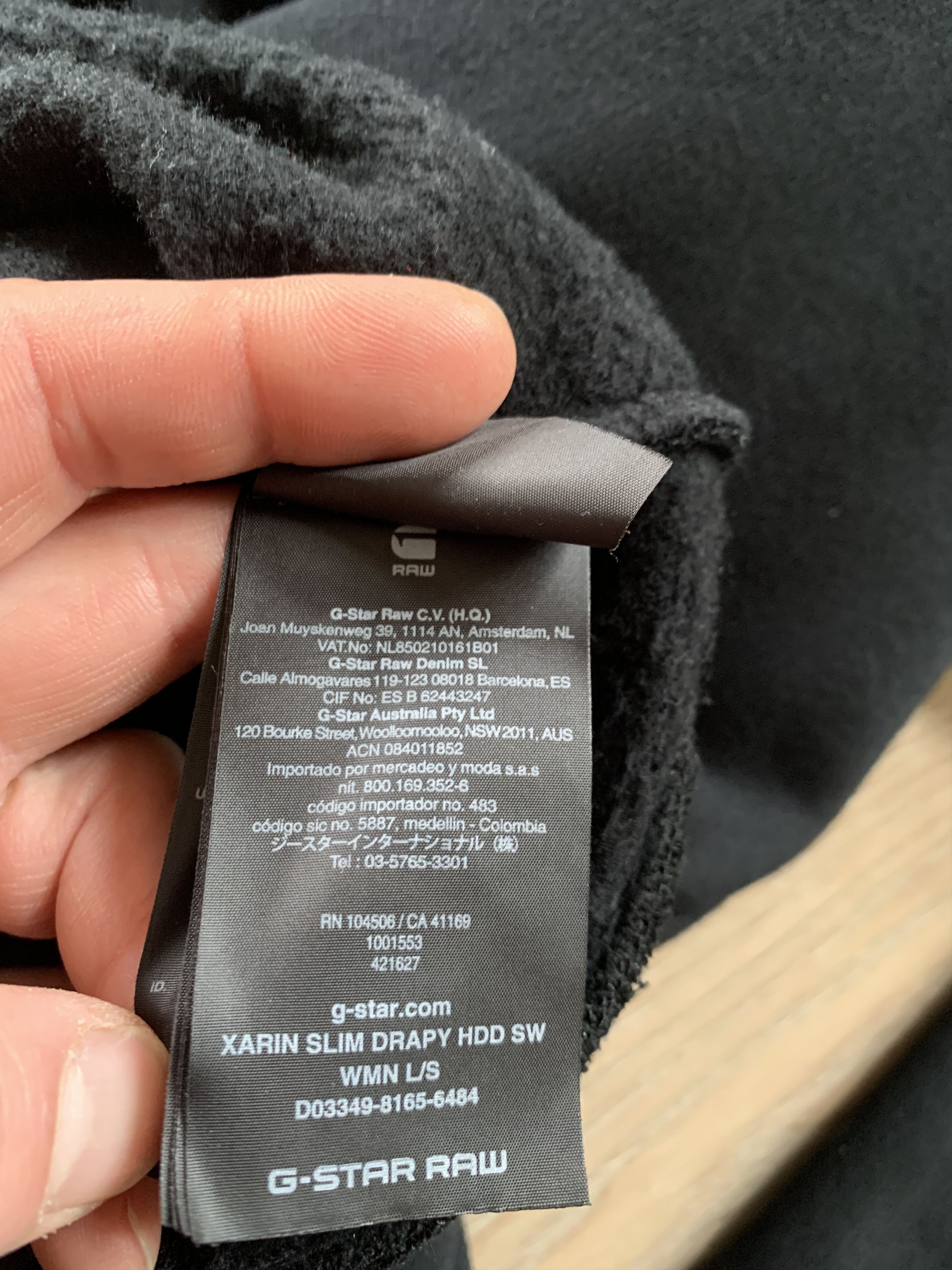 Designer × G-Star Womens G-Star Raw Xarin Slim Drapy Hdd Black Hoodie Size XL / US 12-14 / IT 48-50 - 8 Thumbnail