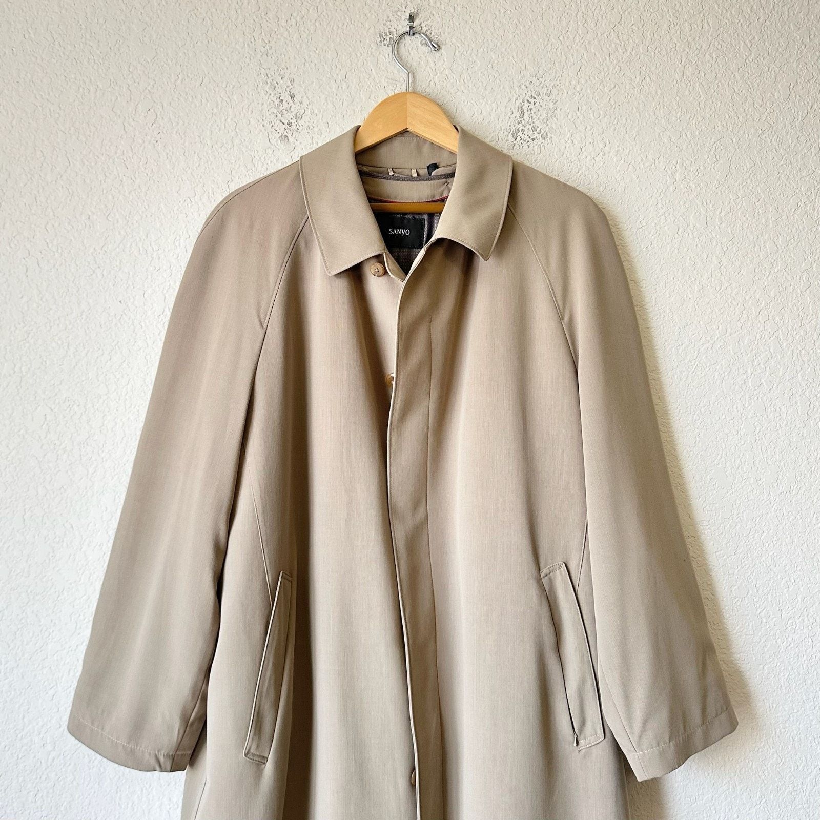 Sanyo SANYO Trench Coat Earth Beige Lined Belted Breath Thermo NWT Size US M / EU 48-50 / 2 - 3 Thumbnail