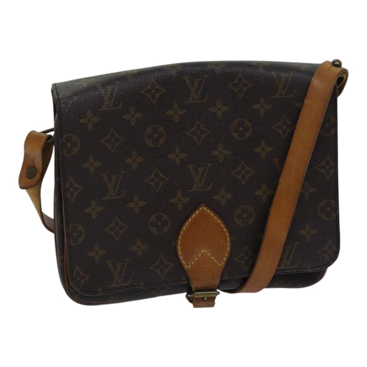Cartouchière 26 Brown Canvas Shoulder Bag (Pre-Owned)