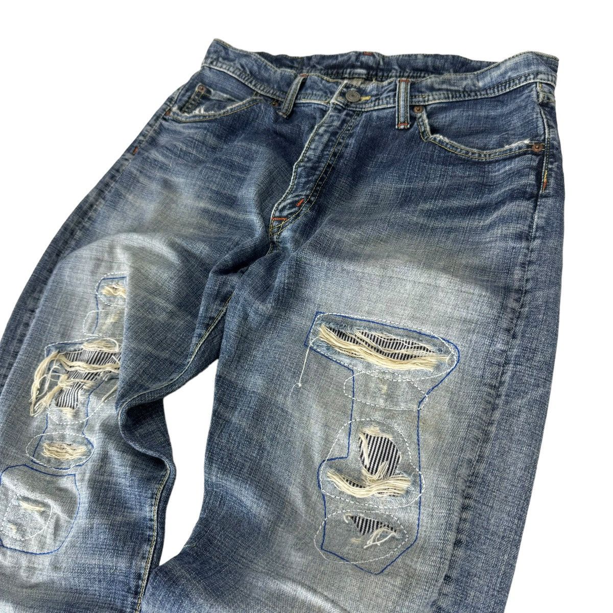 Japanese Brand ⚡️GL HEART LIMITED EDITION PATCHWORK HICKORY DENIM PANTS Size US 34 / EU 50 - 7 Thumbnail