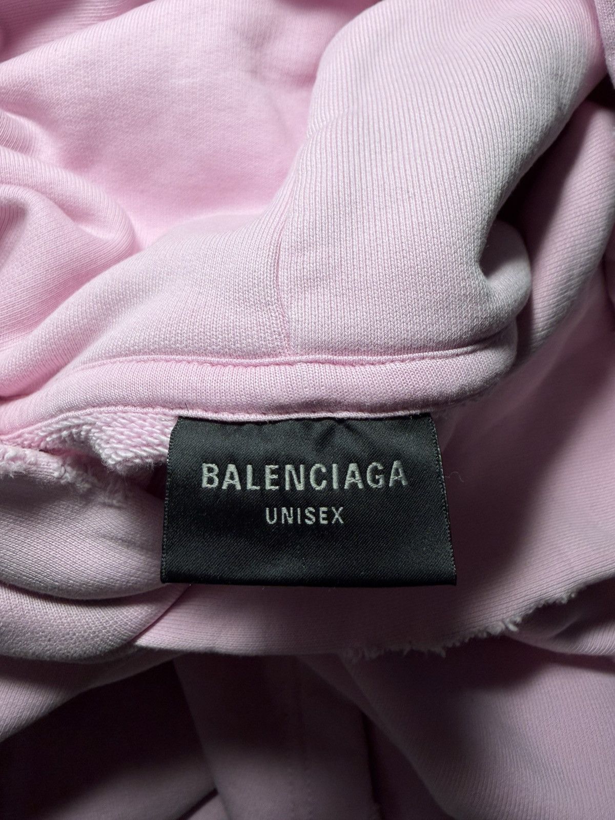 Balenciaga Balenciaga Pink Gothic Old English Logo Distressed Hoodie Size US S / EU 44-46 / 1 - 8 Thumbnail