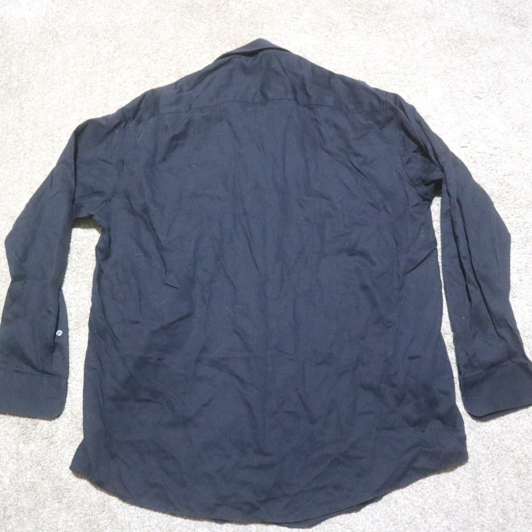Perry Ellis Perry Ellis Shirt Mens Solid Black Long Sleeve Button-Up 15.5 100% Cotton Adult Size L Size US L / EU 52-54 / 3 - 8 Thumbnail