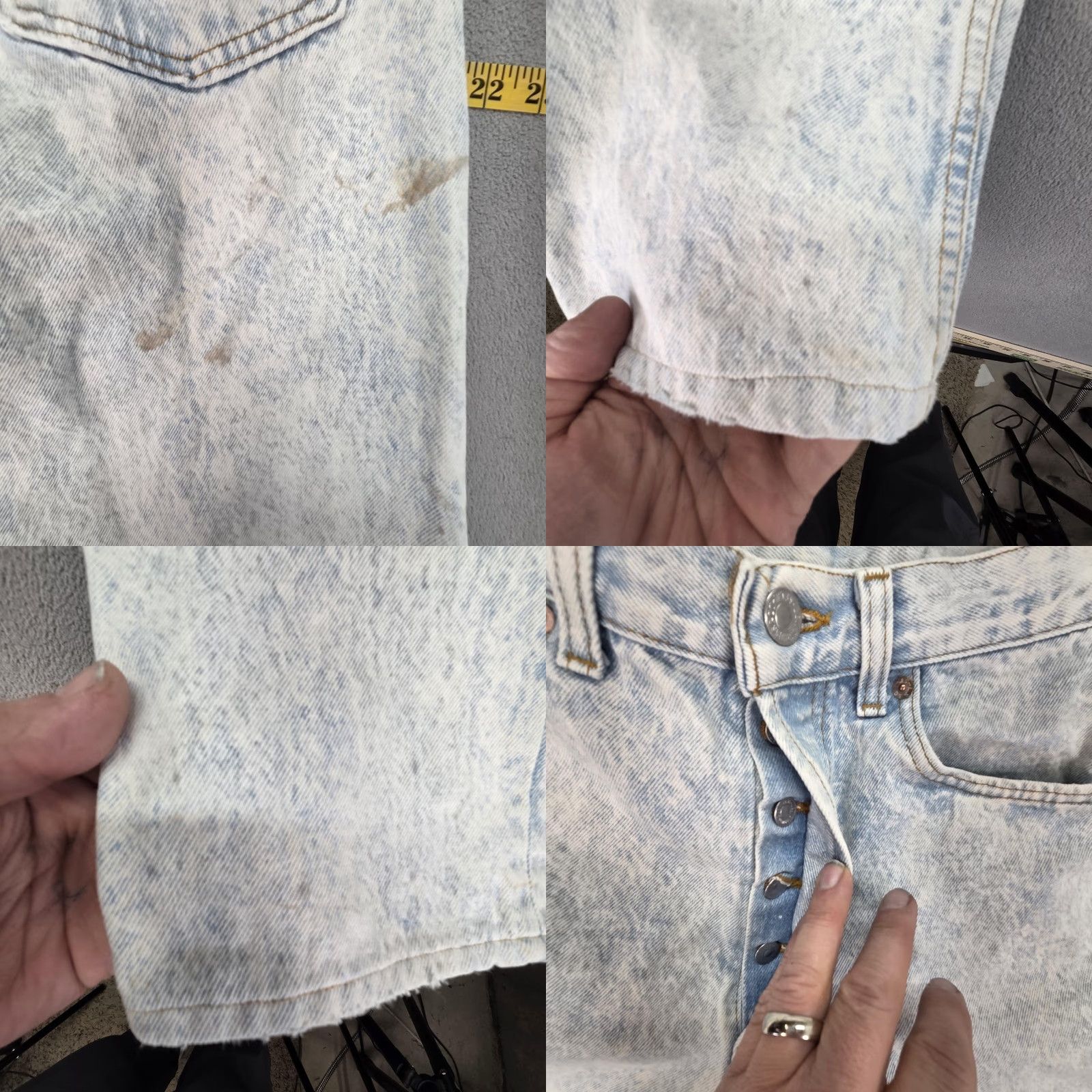 Levi's VINTAGE Levi's 501 Jeans Mens Acid Wash Straight Button Fly USA 29x30 Blue Denim Cotton 5-Pocket Size US 29 - 8 Thumbnail