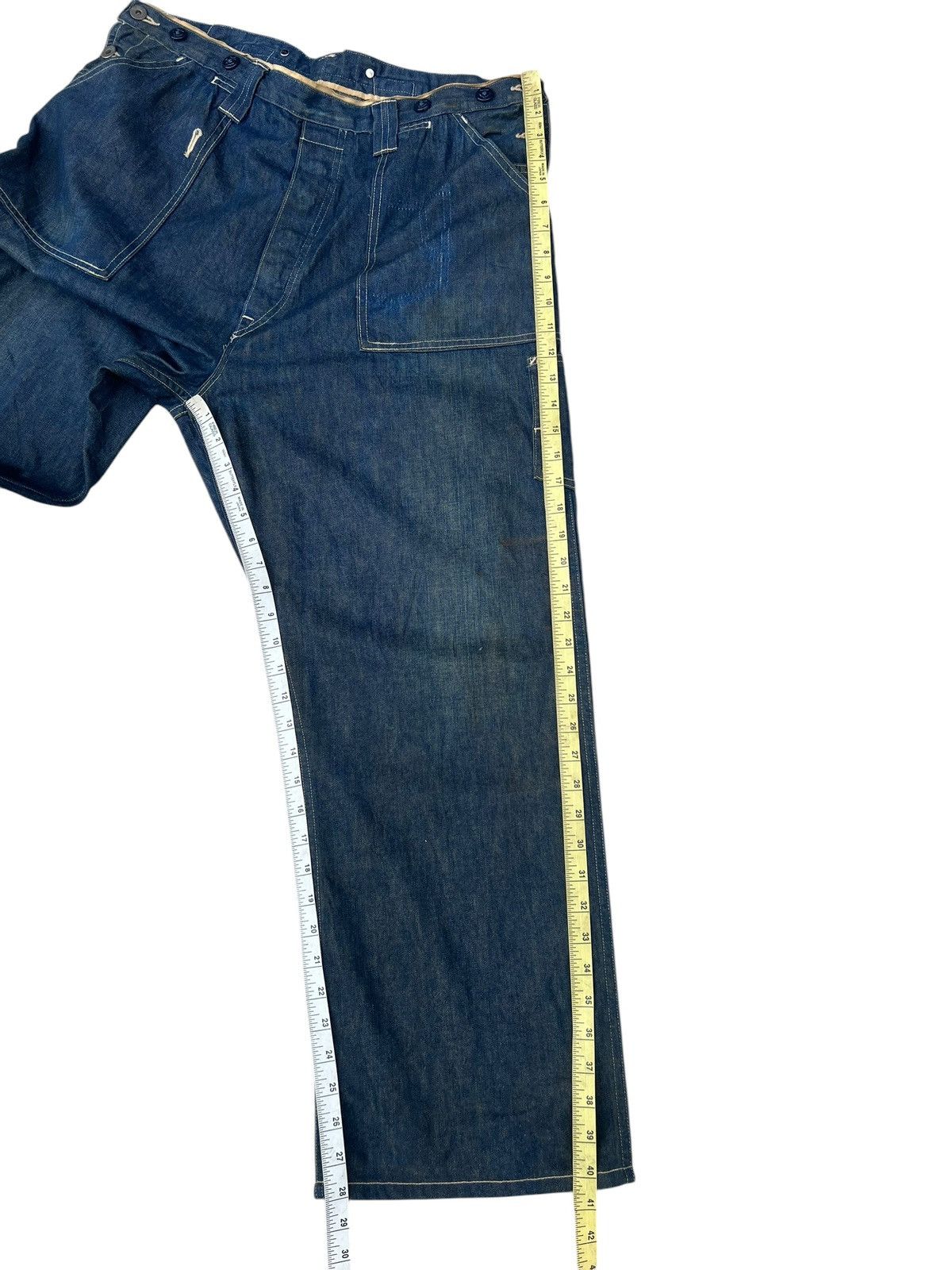 Levi's Vintage Clothing Levi’s LVC Dirty Mud Stains Denim Selvedge Work Wear Jeans Size US 34 / EU 50 - 6 Thumbnail