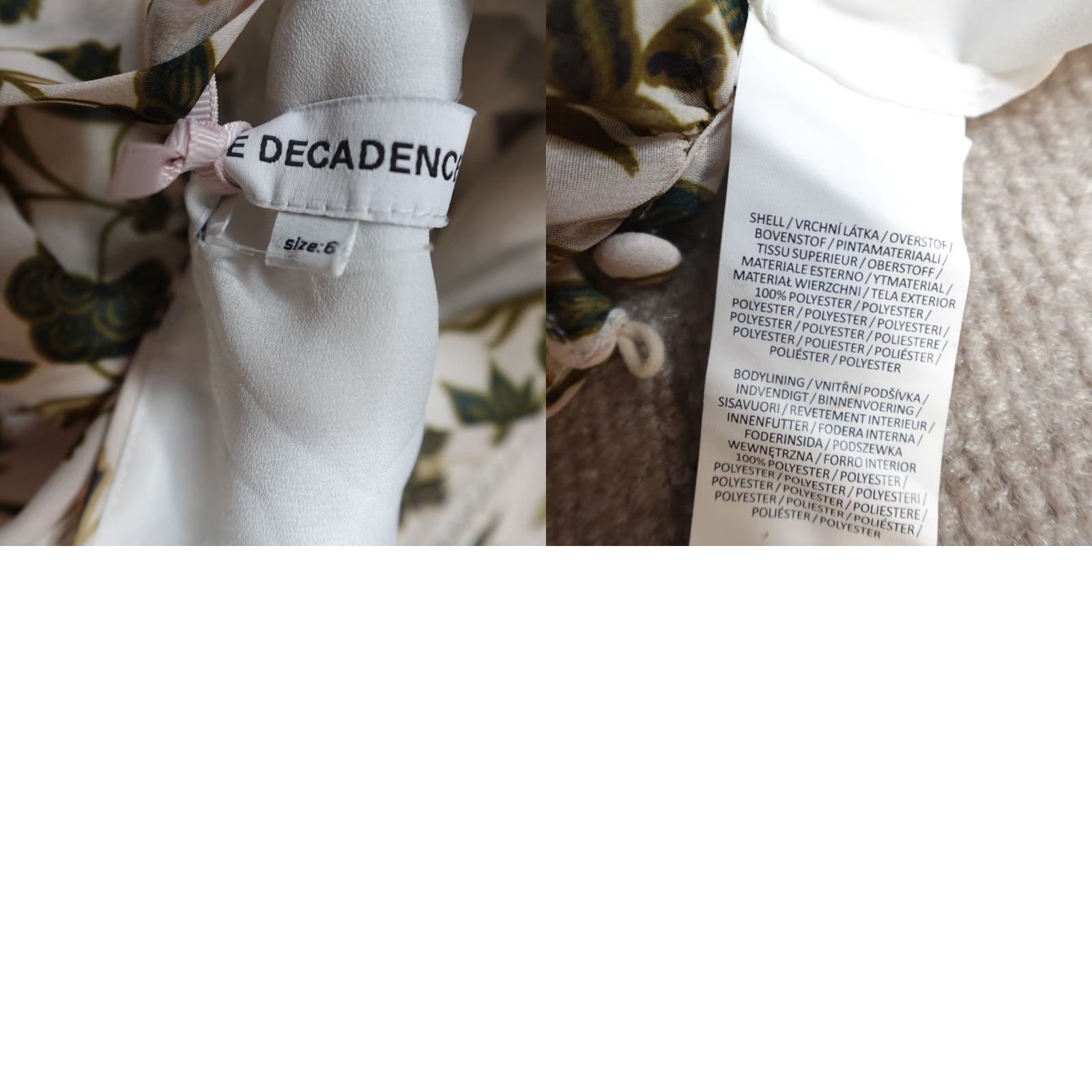 Vintage VINTAGE: No – True Decadence Women's Dress 2 Beige Floral Paisley Long Sleeve NEW Size S / US 4 / IT 40 - 9 Thumbnail