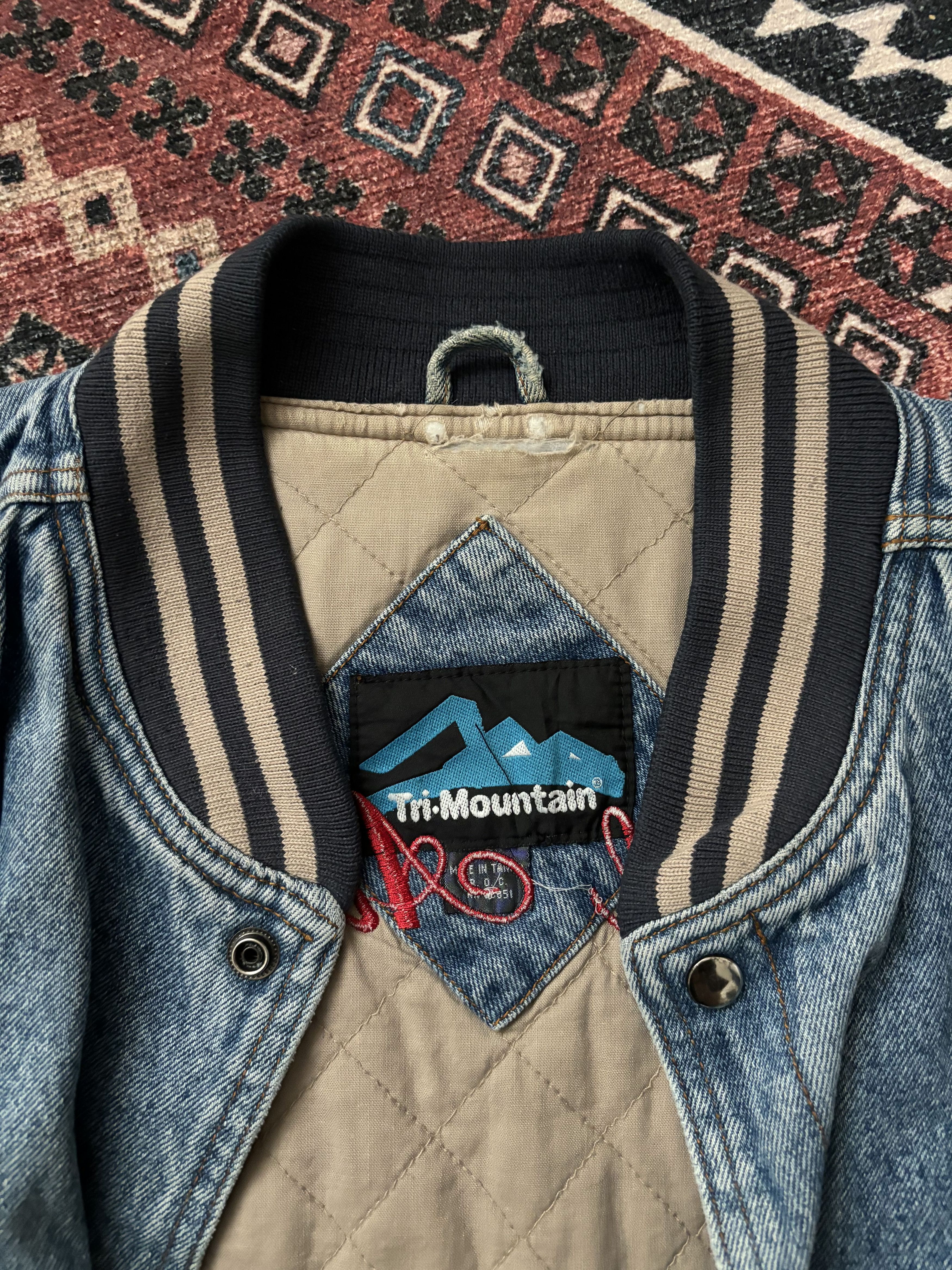 vintage denim varsity jacket