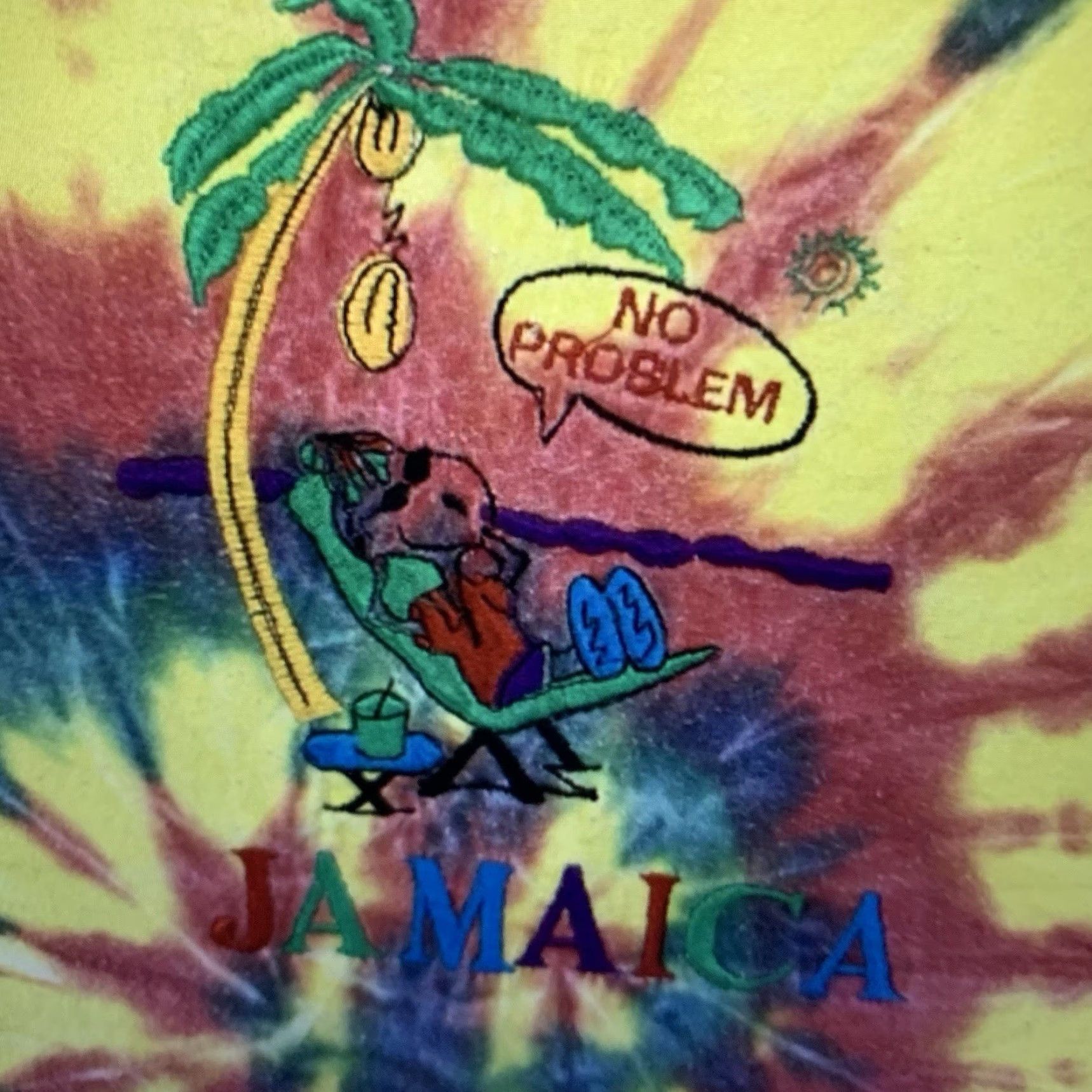 Hanes Vintage Hanes Tie Dye T-Shirt Men Large Geometric Jamaica Beach 90s Cotton Size US L / EU 52-54 / 3 - 3 Thumbnail