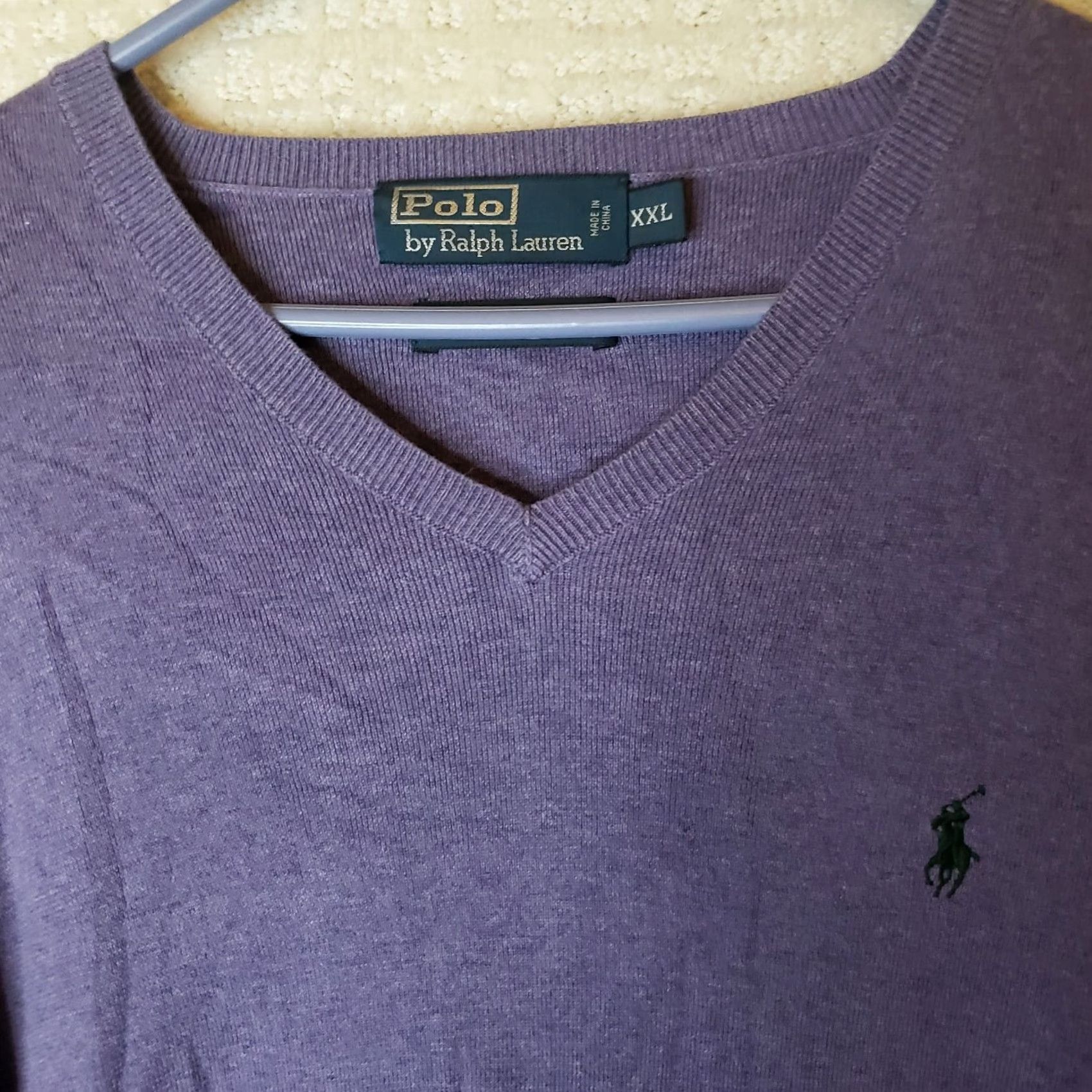Ralph Lauren Polo Ralph Lauren Sweater Men XXL Purple Pullover V-Neck Long Sleeve Pima Cotton Kid? Size US XXL / EU 58 / 5 - 4 Thumbnail