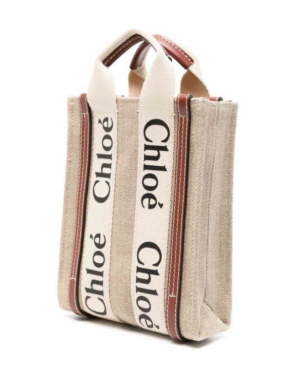 Chloe o1loc1c10226 Size: OS /Mini Woody Northsouth Bag White/Brown Size ONE SIZE - 2 Thumbnail