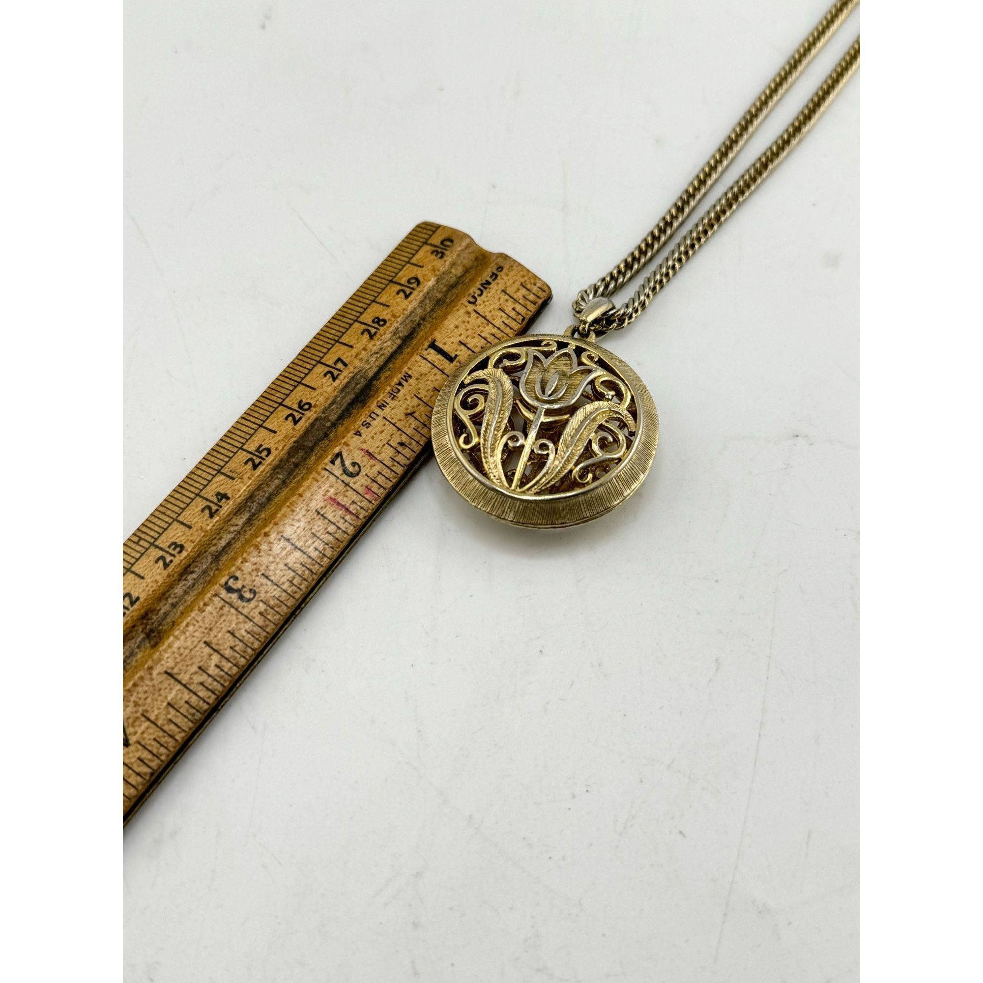 Vintage Vintage double sided floral pendant necklace Size ONE SIZE - 4 Thumbnail