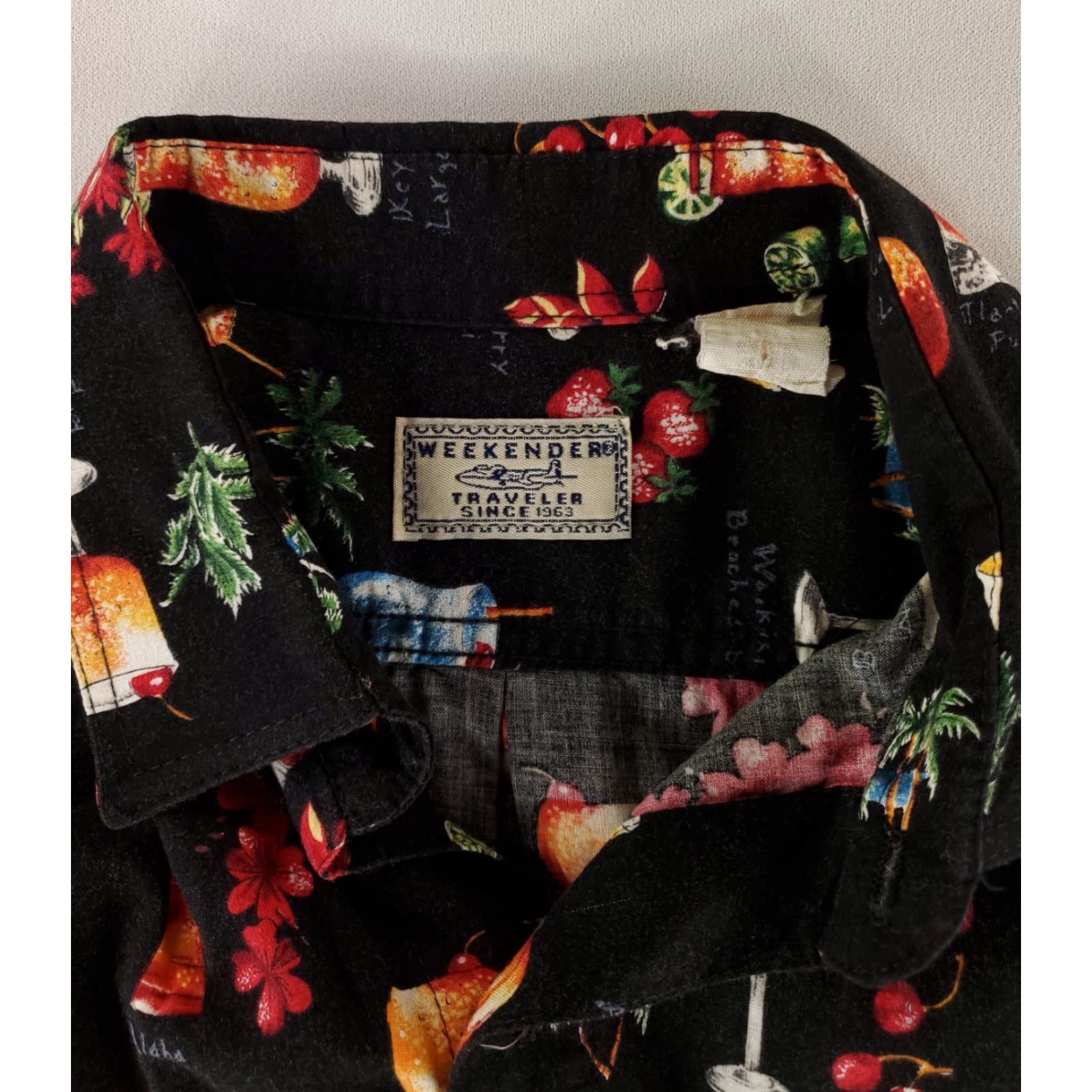 Vintage Weekender Shirt Cocktails Short Sleeve Hawaiian Button Up Black Mens L Mens L Size US L / EU 52-54 / 3 - 3 Thumbnail