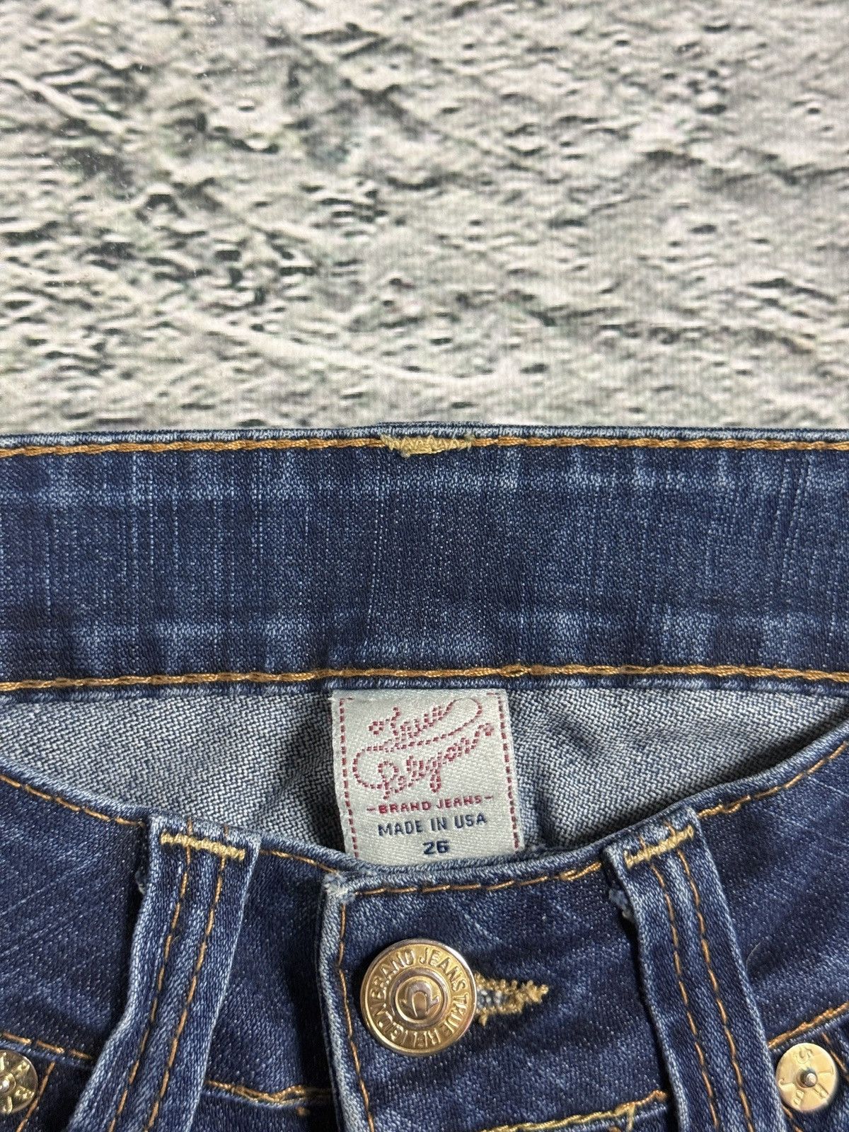 True Religion True Religion jeans flared blue Gold painted Size 26" / US 2 / IT 38 - 9 Thumbnail