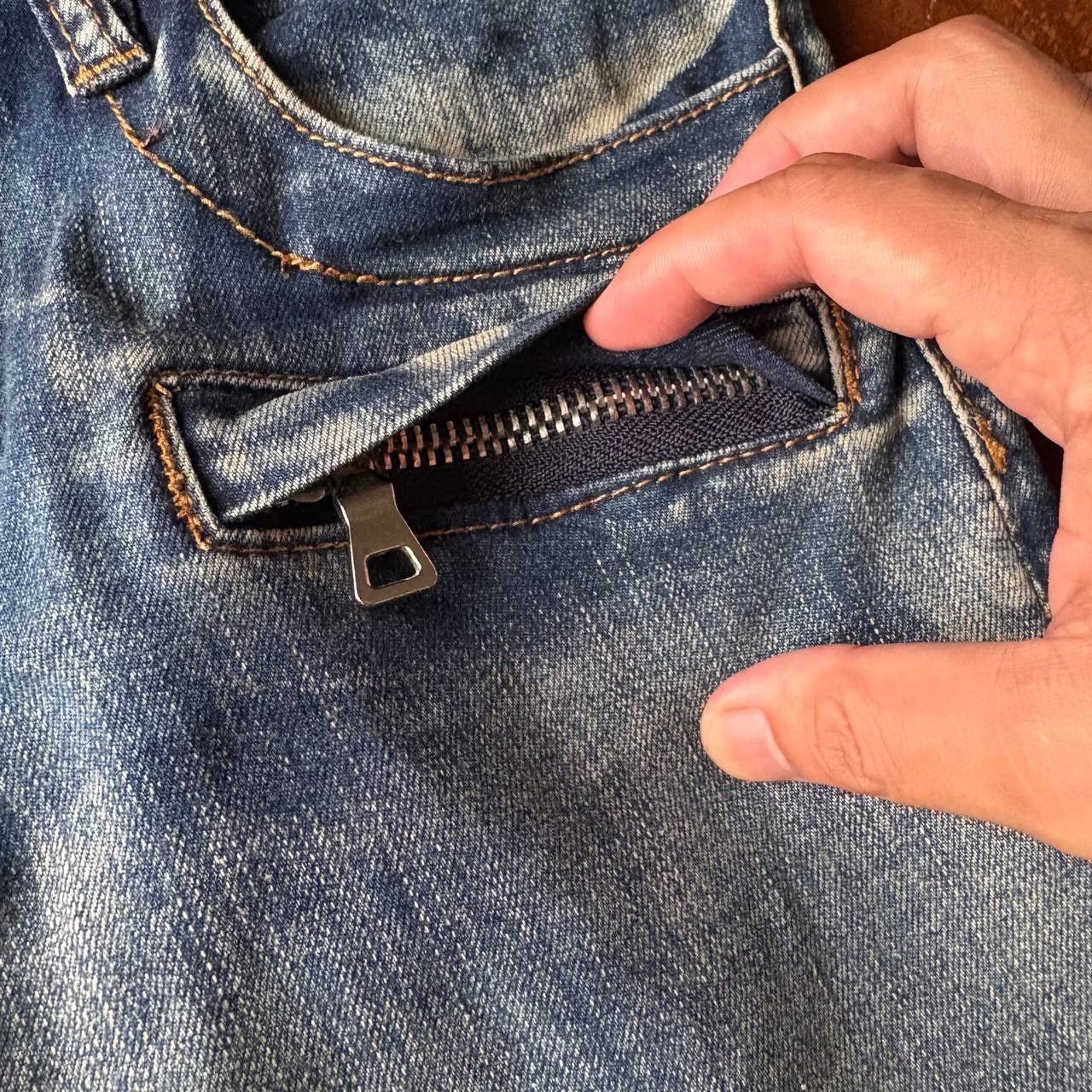 Balmain Balmain Biker Blue Washed Jeans Pants Size US 31 - 10 Thumbnail
