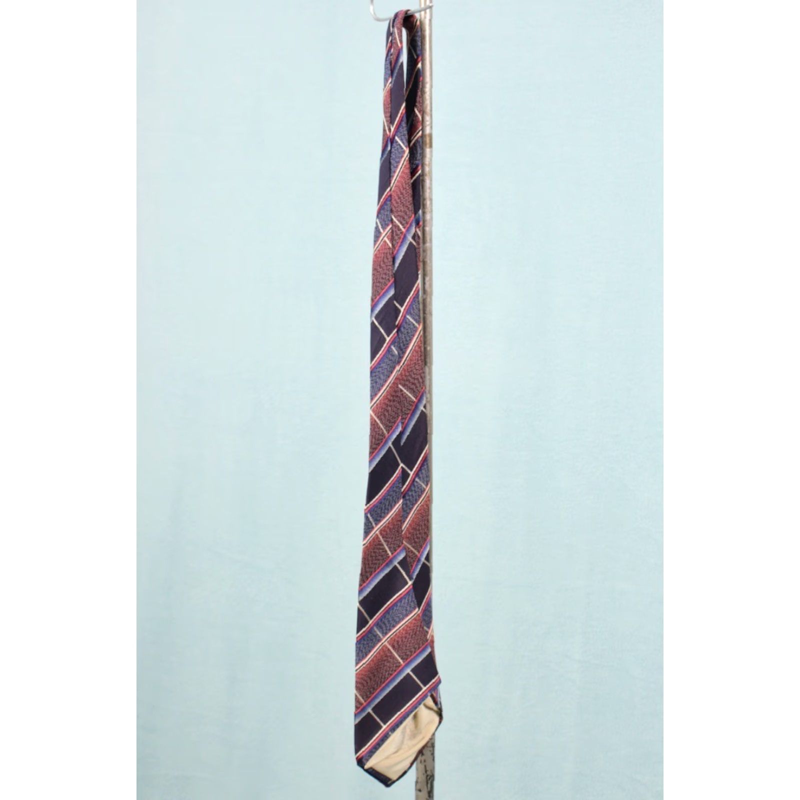 Haband VTG Haband 30s Tie Necktie Men’s Plaid Blue Red 1930s Rayon Size ONE SIZE - 7 Thumbnail