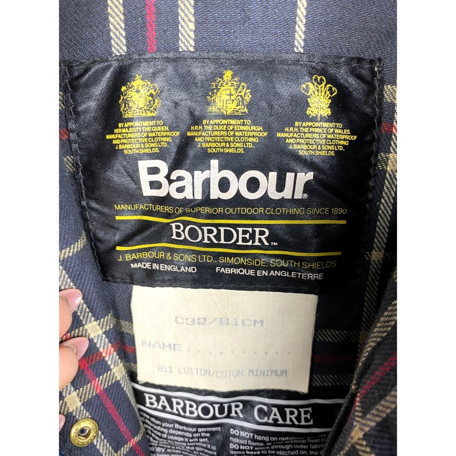 Barbour Barbour Border Vintage Mens Wax Jacket M Barbour Border Jacket Waxed Rain Coat Cold Blue 90s Mens Size US M / EU 48-50 / 2 - 5 Thumbnail