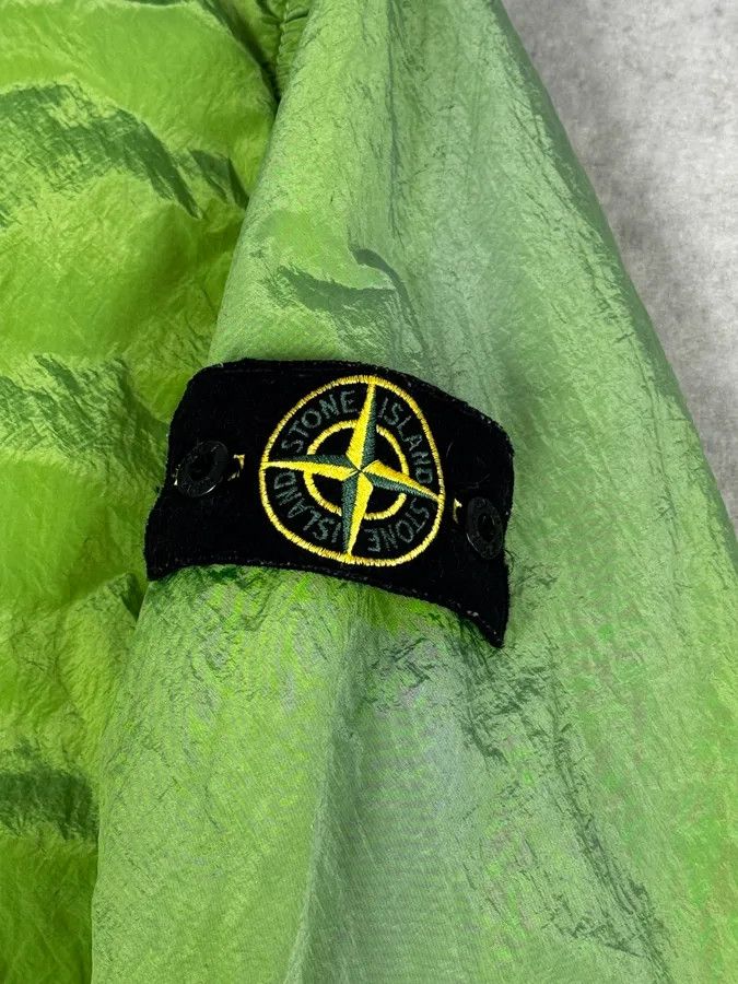 Stone Island 2000s Stone Island Green Shiny Removable Hood Technical Jacket Size US L / EU 52-54 / 3 - 9 Thumbnail