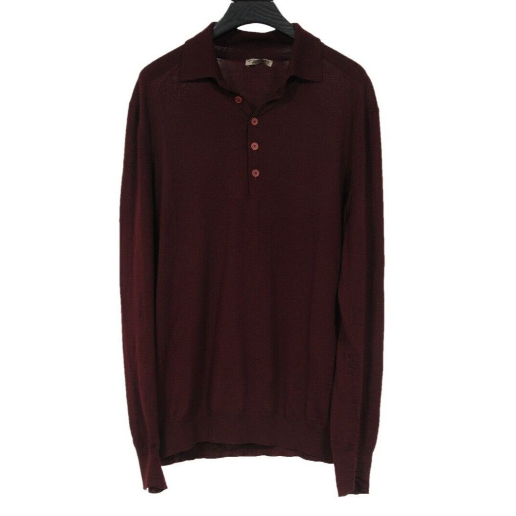 Bottega Veneta Long Sleeve Polo Sweater Red Size US L / EU 52-54 / 3 - 11 Thumbnail
