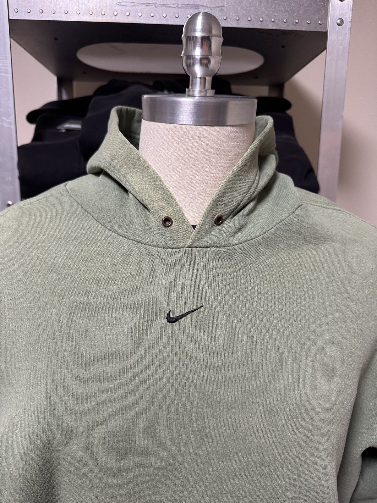 Nike Vintage 00's Nike Mini Center Swoosh Matcha Green Hoodie Size US XL / EU 56 / 4 - 8 Thumbnail