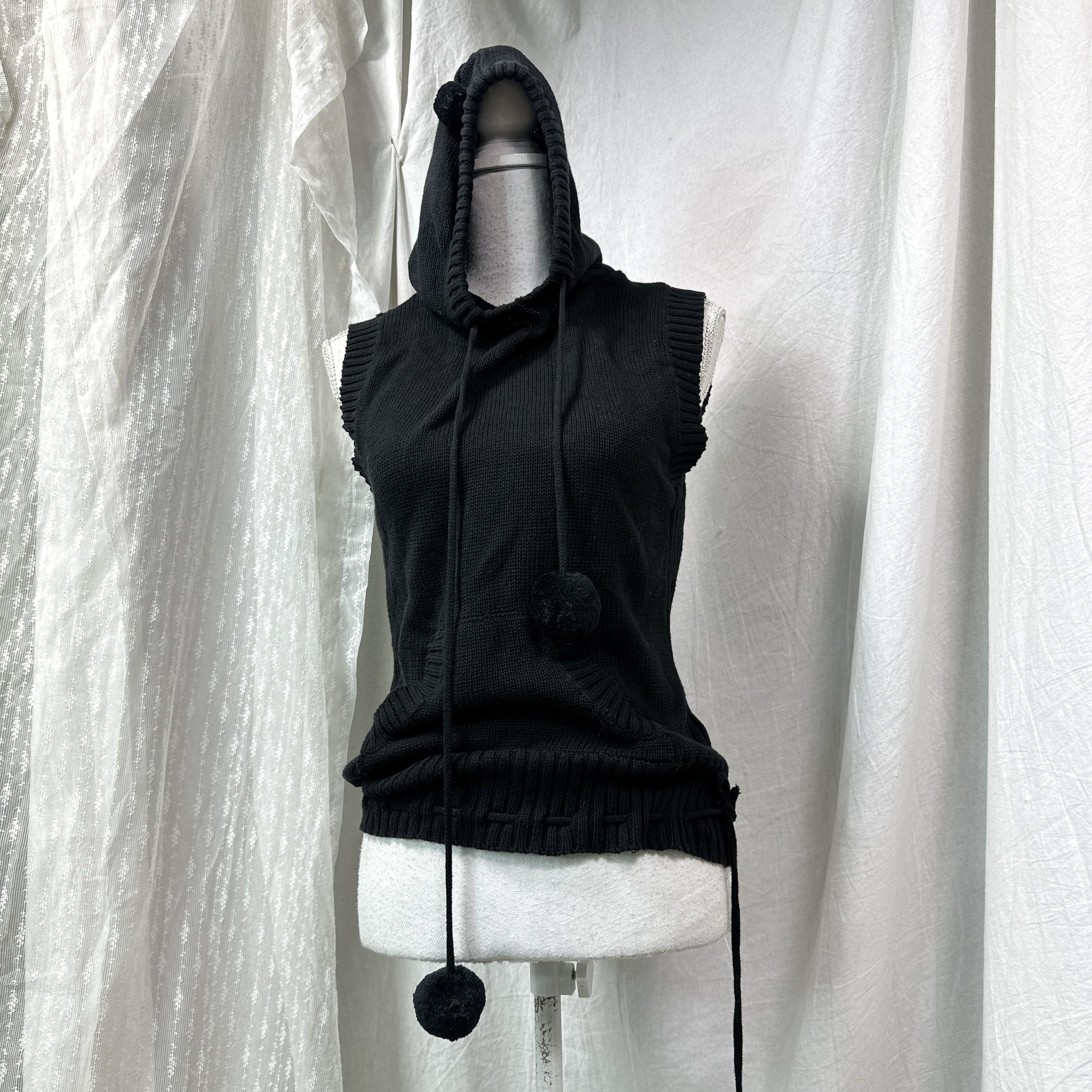 Vintage Vintage Avant Garde Grunge Pom Pom Hooded Sweater Y2K Size S / US 4 / IT 40 - 5 Thumbnail