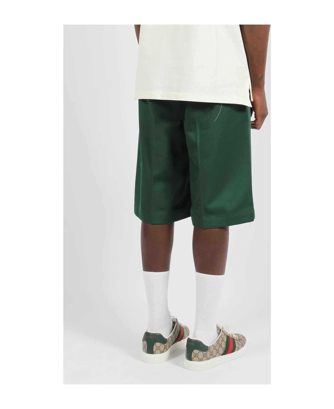Gucci o1loc1c0126 762151 Cotton Shorts With Web Detail in Green Size US 38 / EU 54 - 4 Thumbnail