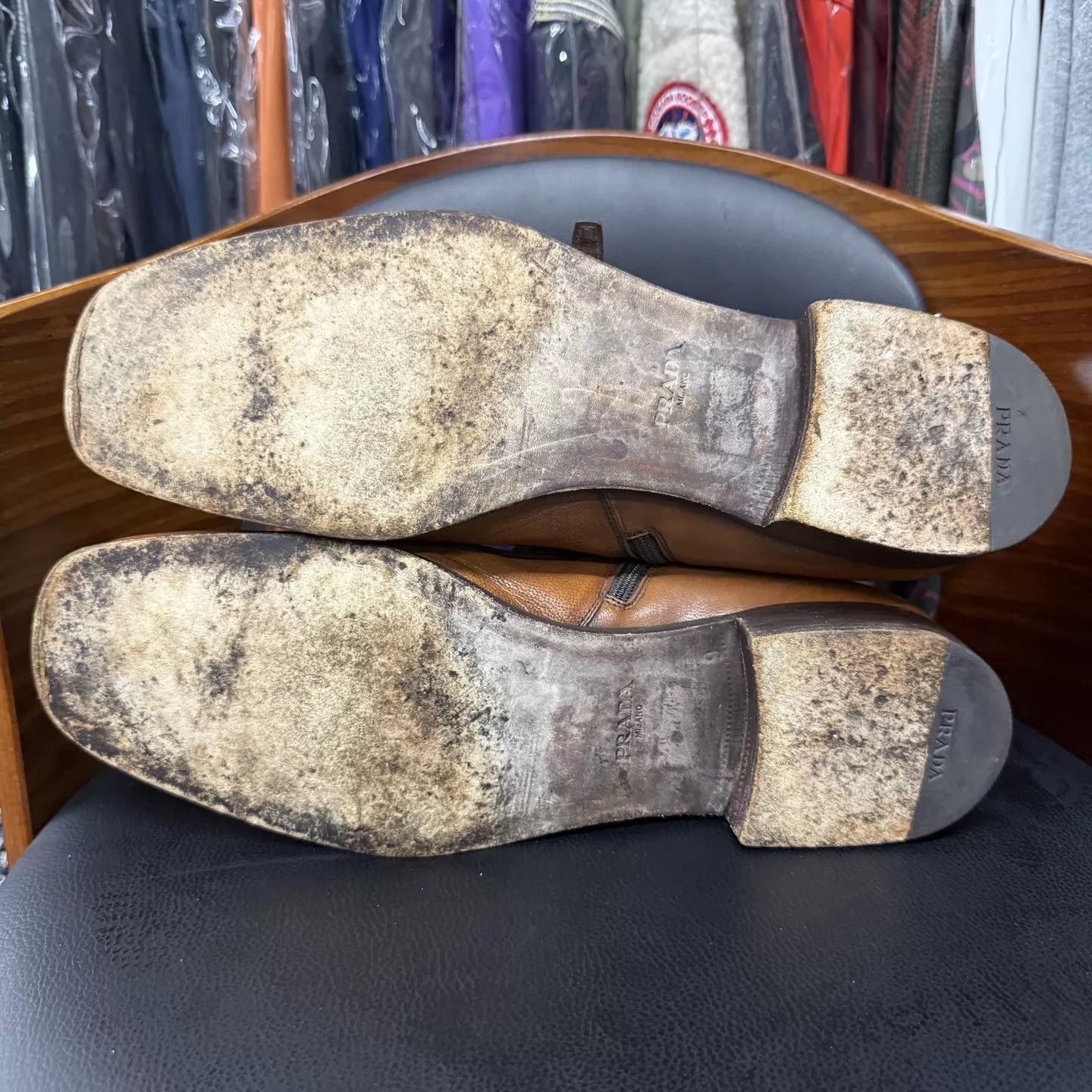 Prada Prada Show Brown Full Leather Chelsea Boots Size 9/43 Mint Size US 10 / EU 43 - 9 Thumbnail