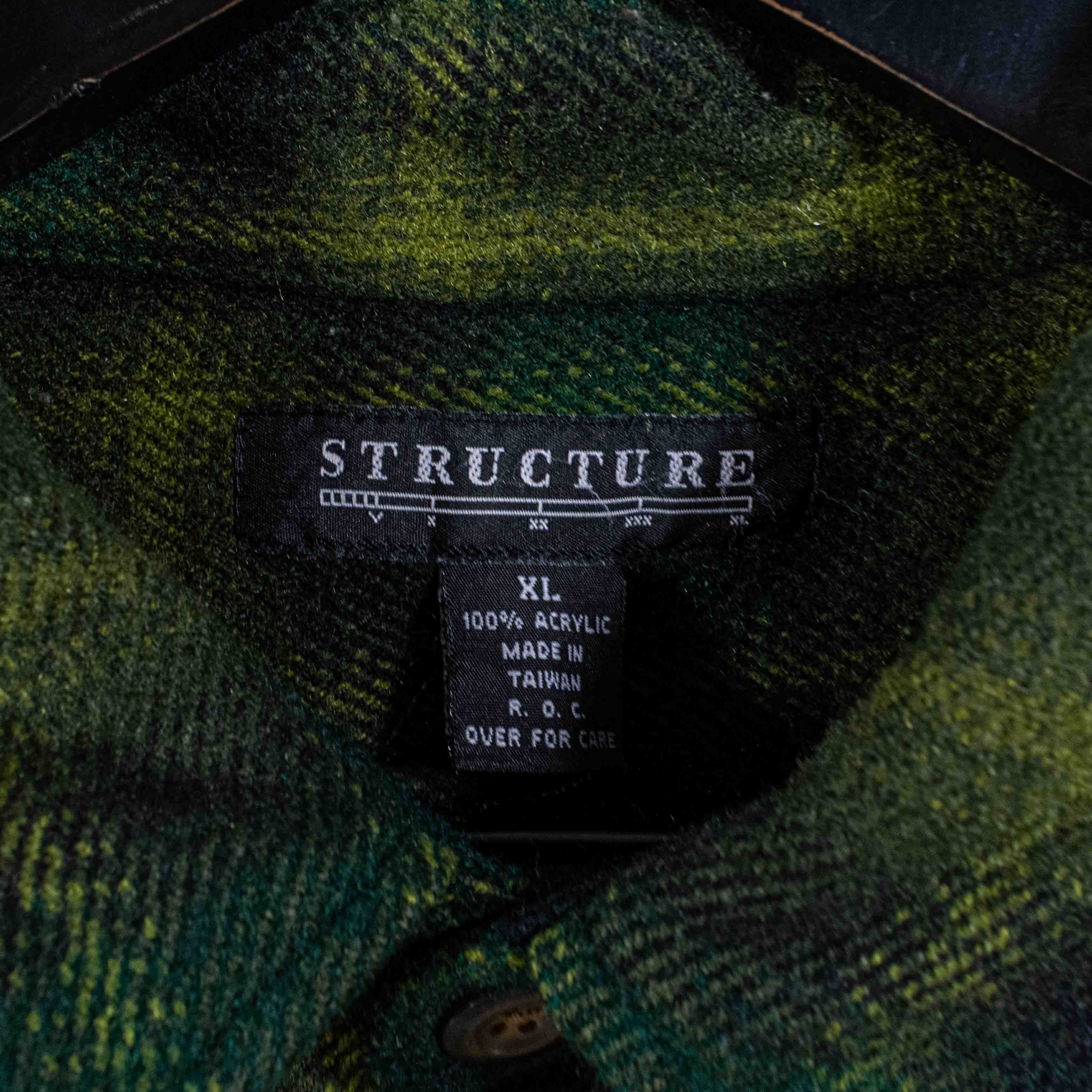 Structure × Vintage Structure Plaid Flannel Button Shirt Grunge Skater VTG Baggy Size US XL / EU 56 / 4 - 5 Thumbnail