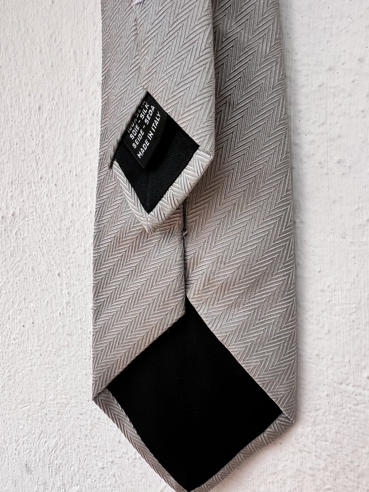 Valentino Valentino Silver Silk Tie Made in Italy Size ONE SIZE - 9 Thumbnail
