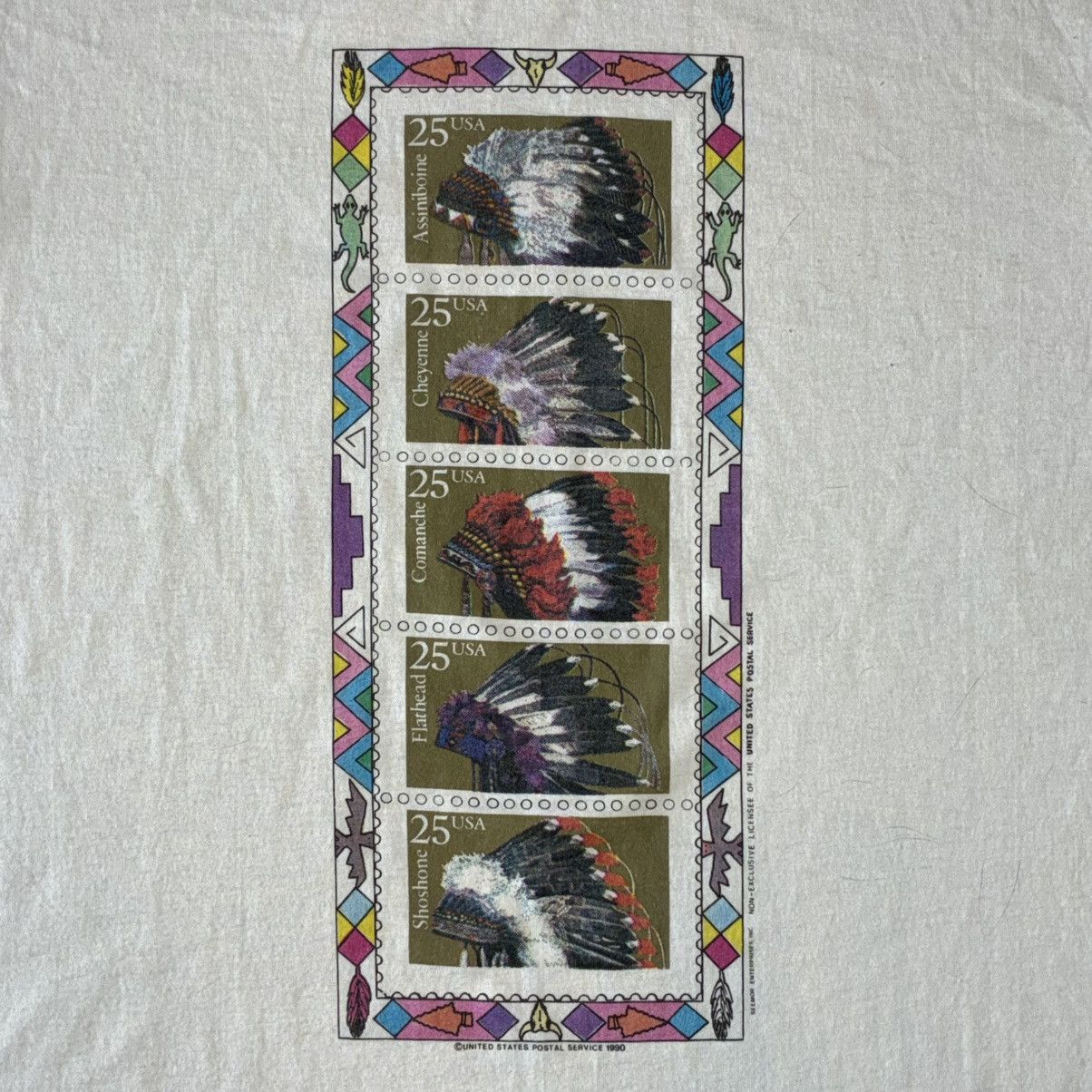 Hanes Vintage Native American Indian Chief united usps stamp tee Size US L / EU 52-54 / 3 - 2 Thumbnail