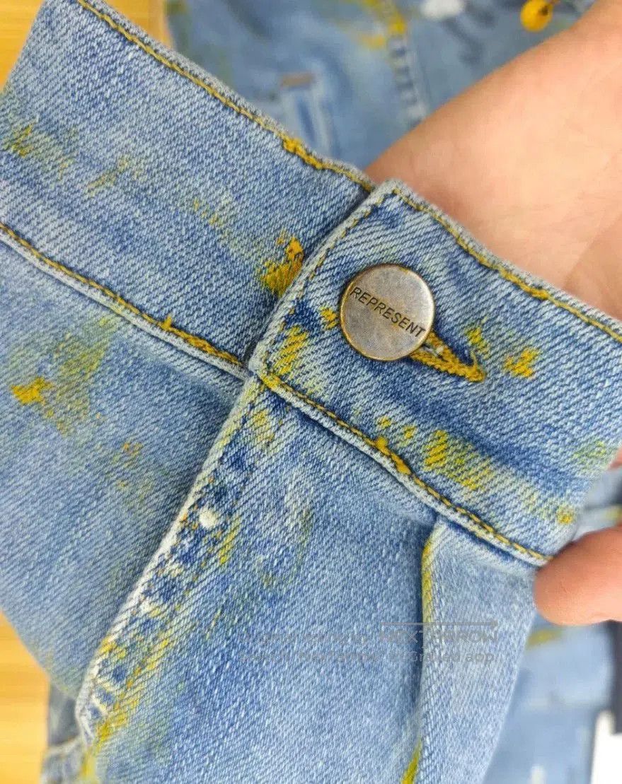 Japanese Brand REPRESENT Men's Paint Splatter Denim Jacket. Size US S / EU 44-46 / 1 - 5 Thumbnail