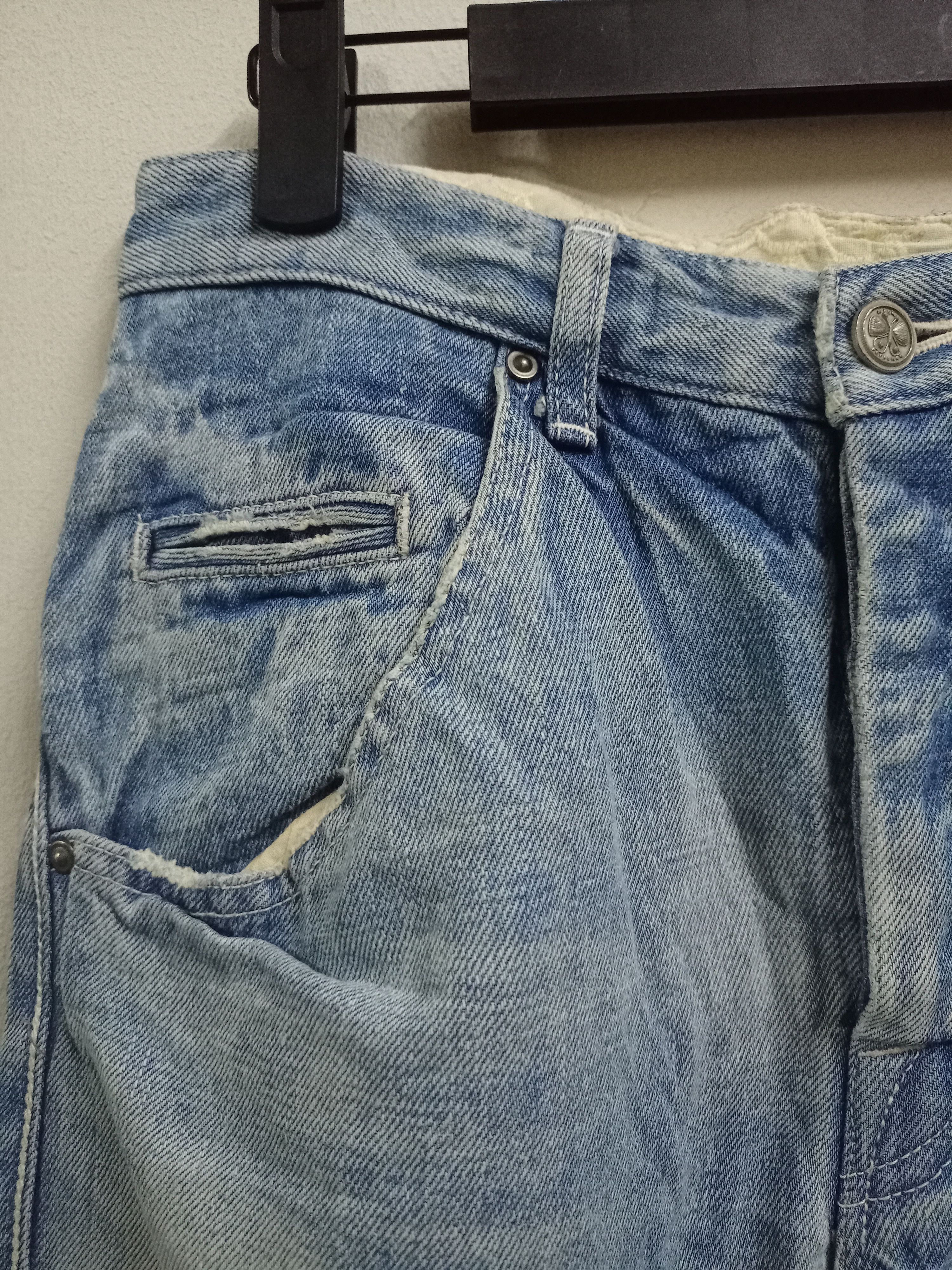 Designer × Japanese Brand × mina perhonen Vintage Japan Mina Perhonen Blue Wash Distress Selvedge Jean Size US 28 / EU 44 - 4 Thumbnail