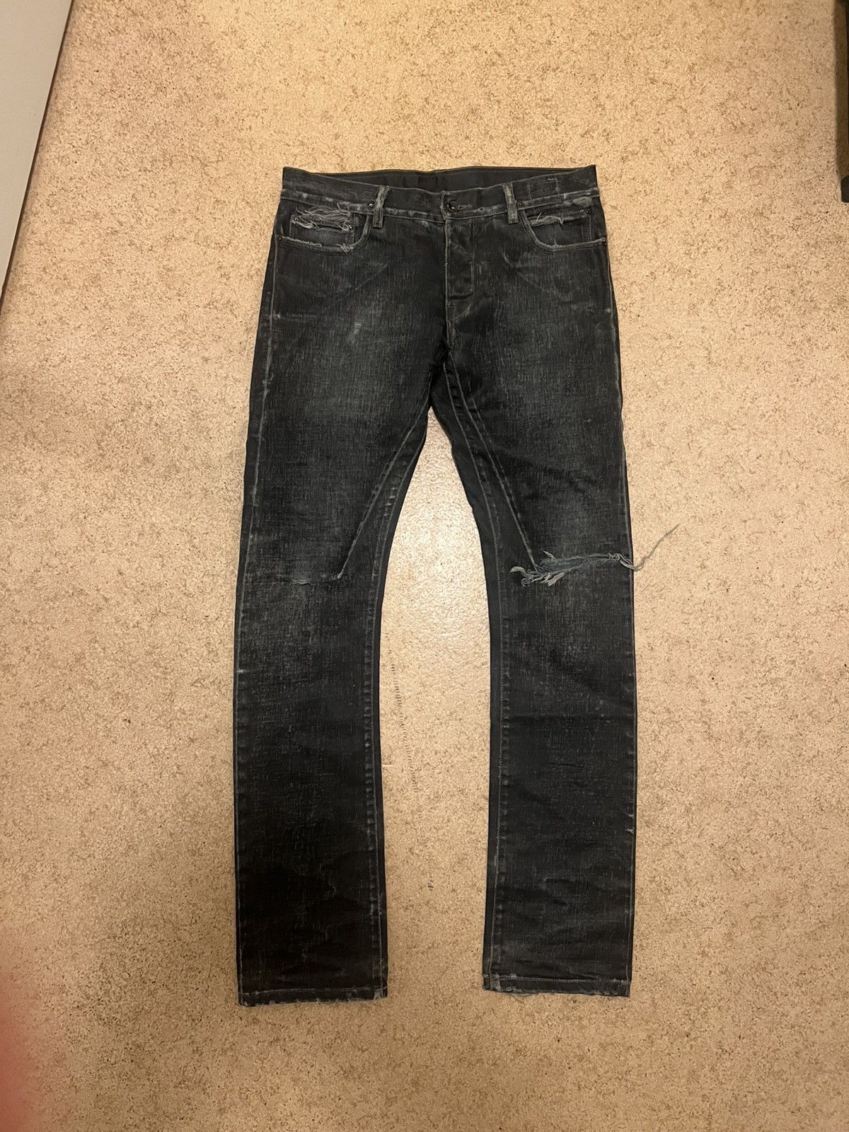 Rick Owens Drkshdw Rare 2006 waxed rick owens detroit cut Size US 31 - 1 Thumbnail