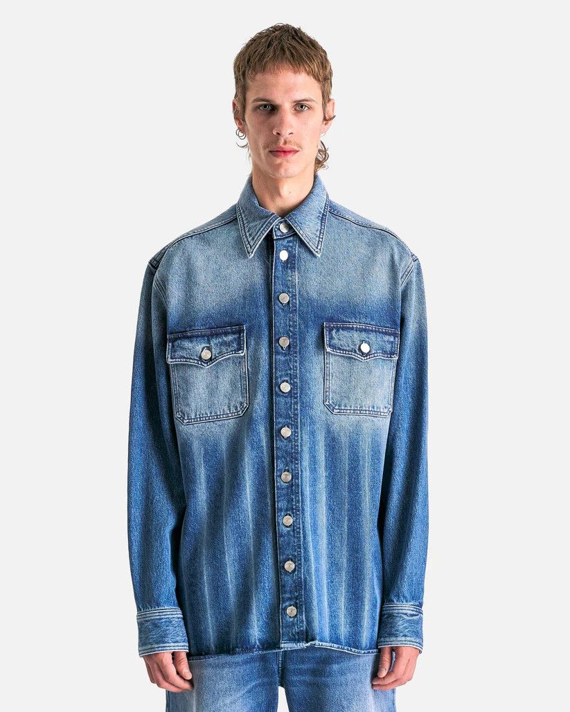 o1s1v1r1oon0925 Hank Denim Shirt in Washed Blue