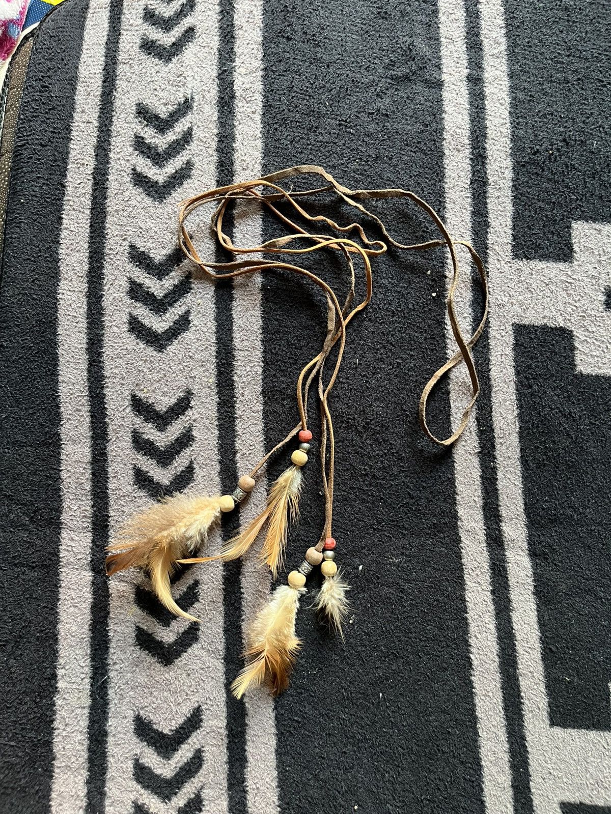 14th Addiction unknwn leather accessory made with feathers kmrii style Size ONE SIZE - 1 Thumbnail