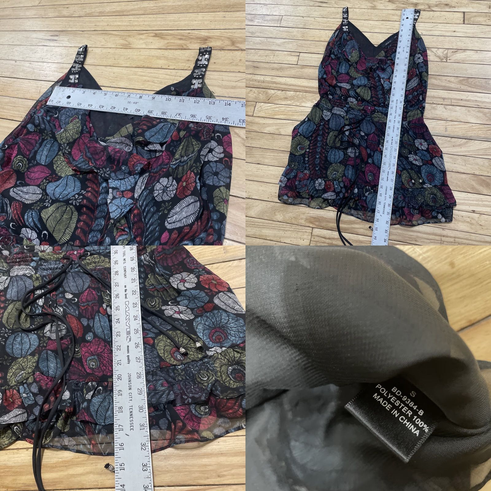 CO VINTAGE: No (skip) Ark & Co Mini Dress Women S y2k Cocktail Fairy Ruffle Floral Whimsy Size S / US 4 / IT 40 - 8 Thumbnail
