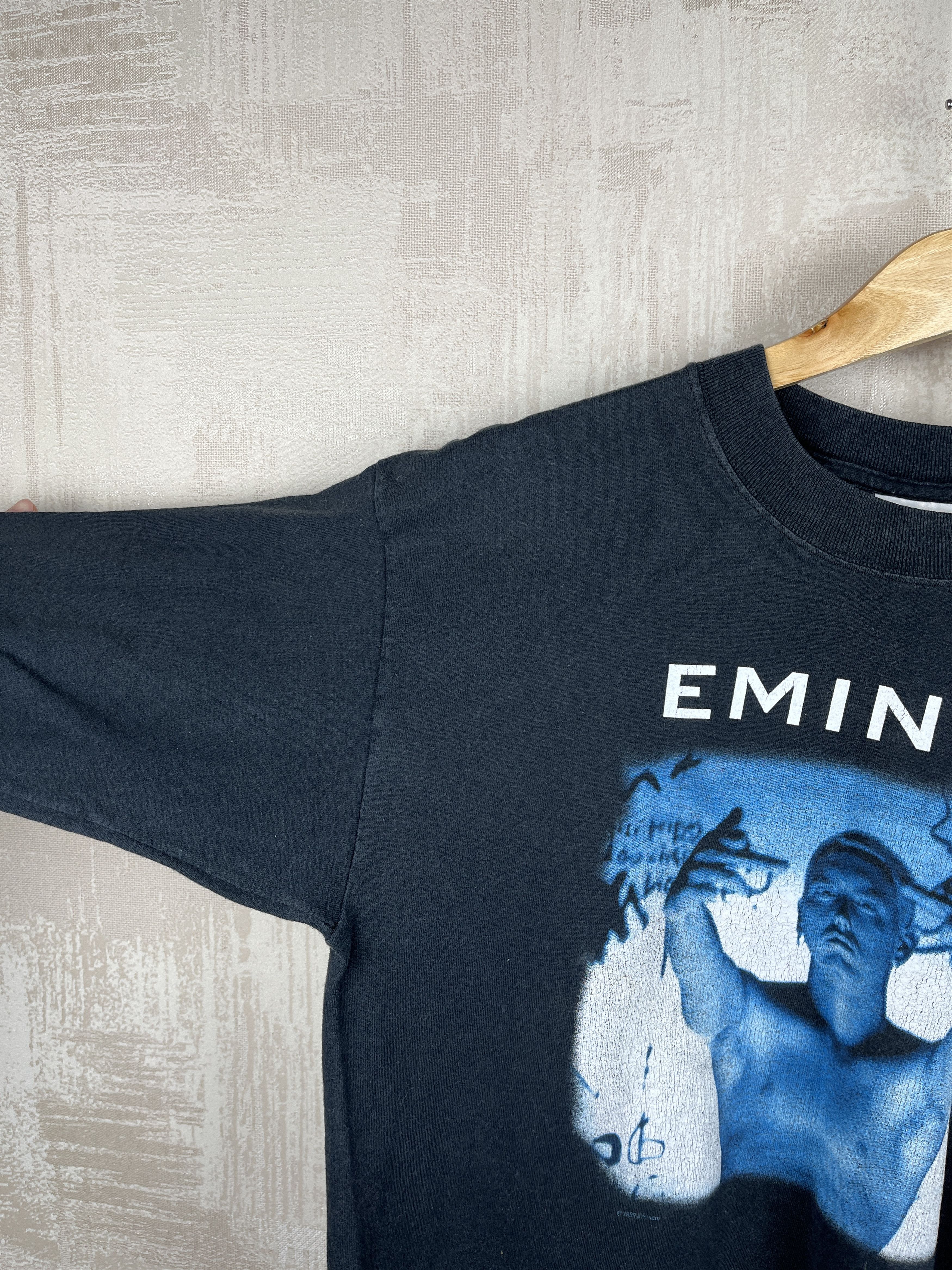 Eminem Vintage EMINEM 1999 Middle Finger Rap Slim Shady L/S T-shirt Size US M / EU 48-50 / 2 - 14 Thumbnail