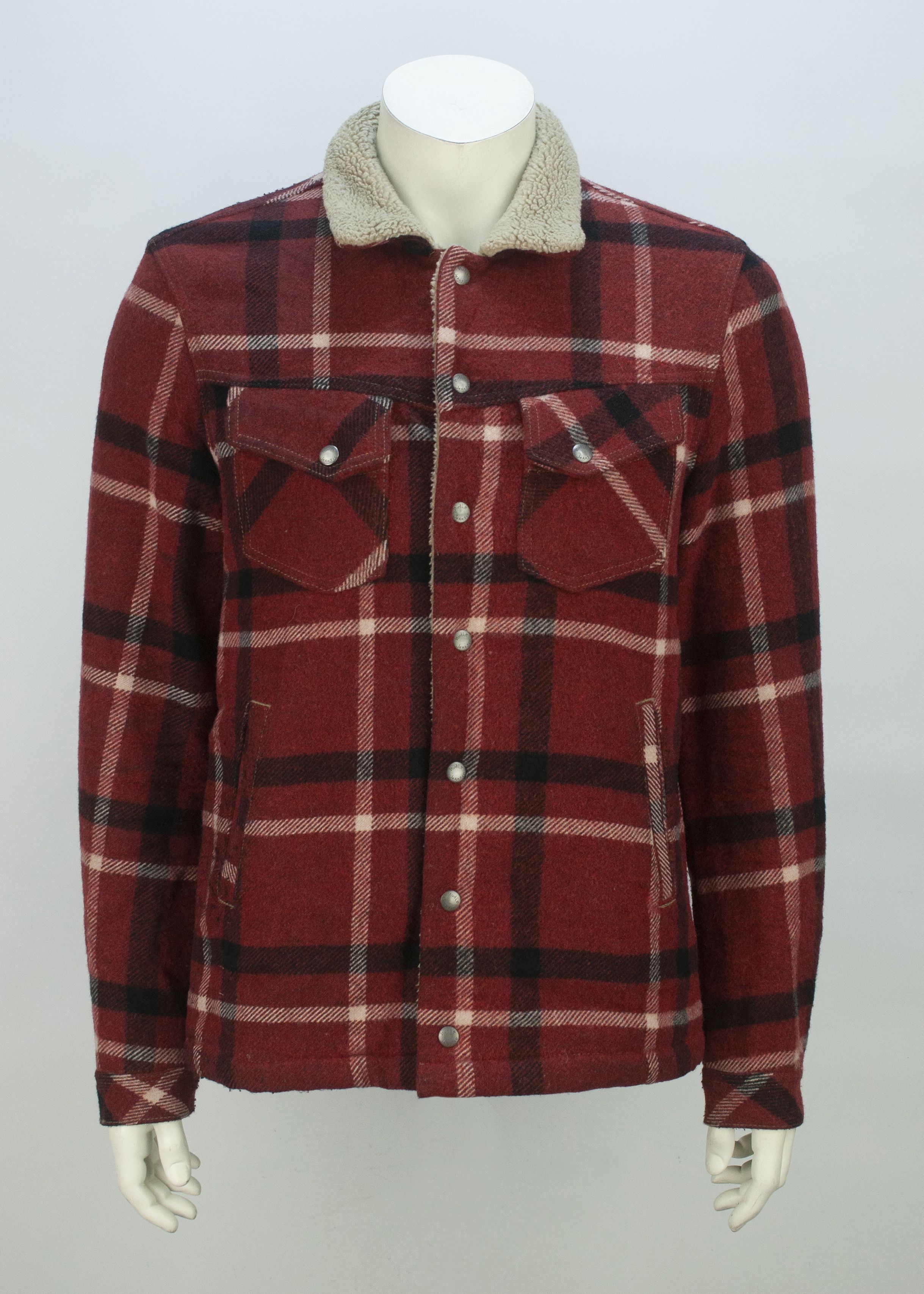 image of Nudie Jeans Lenny Wool Check Ruby Red Size M, Men's