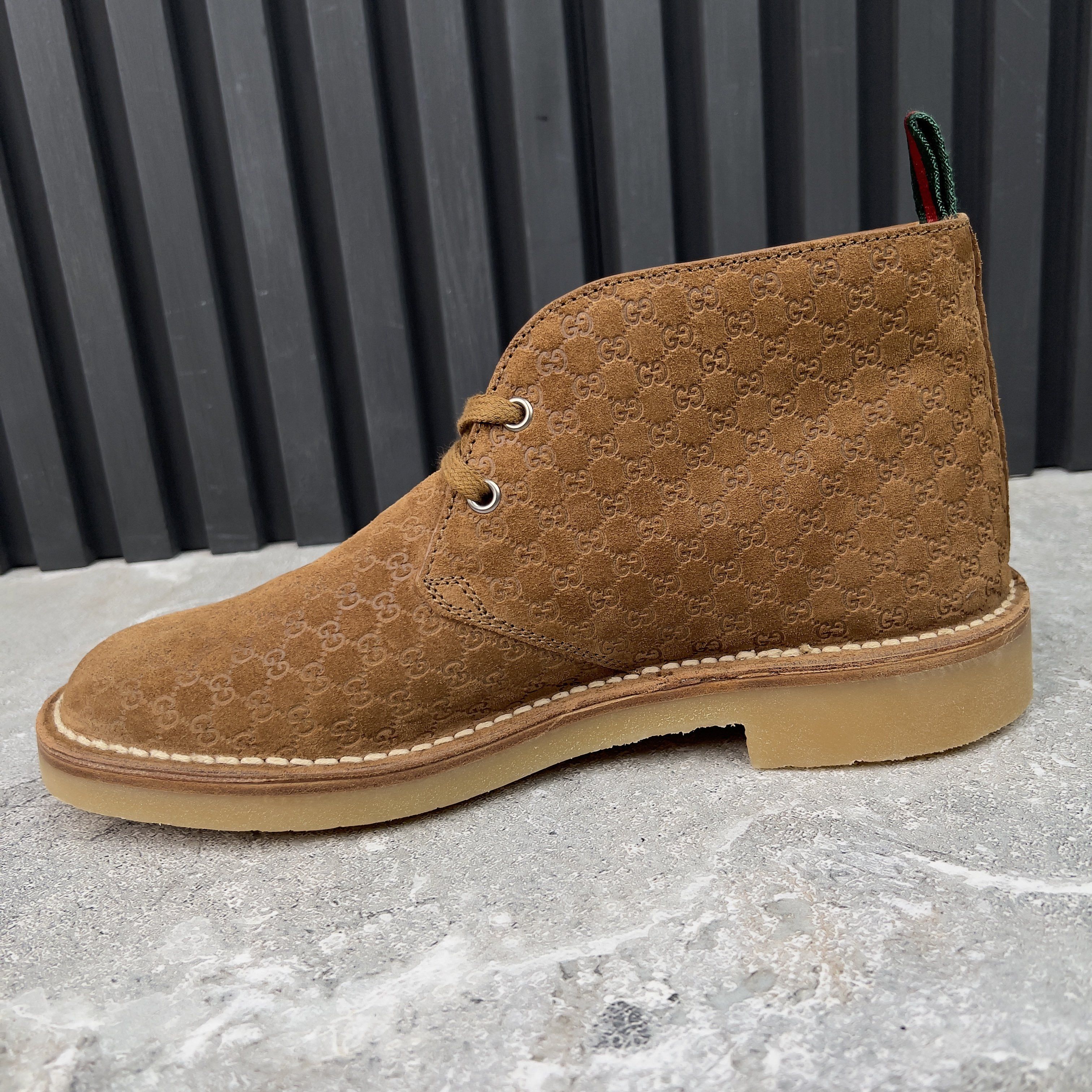 Gucci NEW Moreau Web GG Signature Desert Boots Camel Brown Suede Size US 8 / EU 41 - 6 Thumbnail