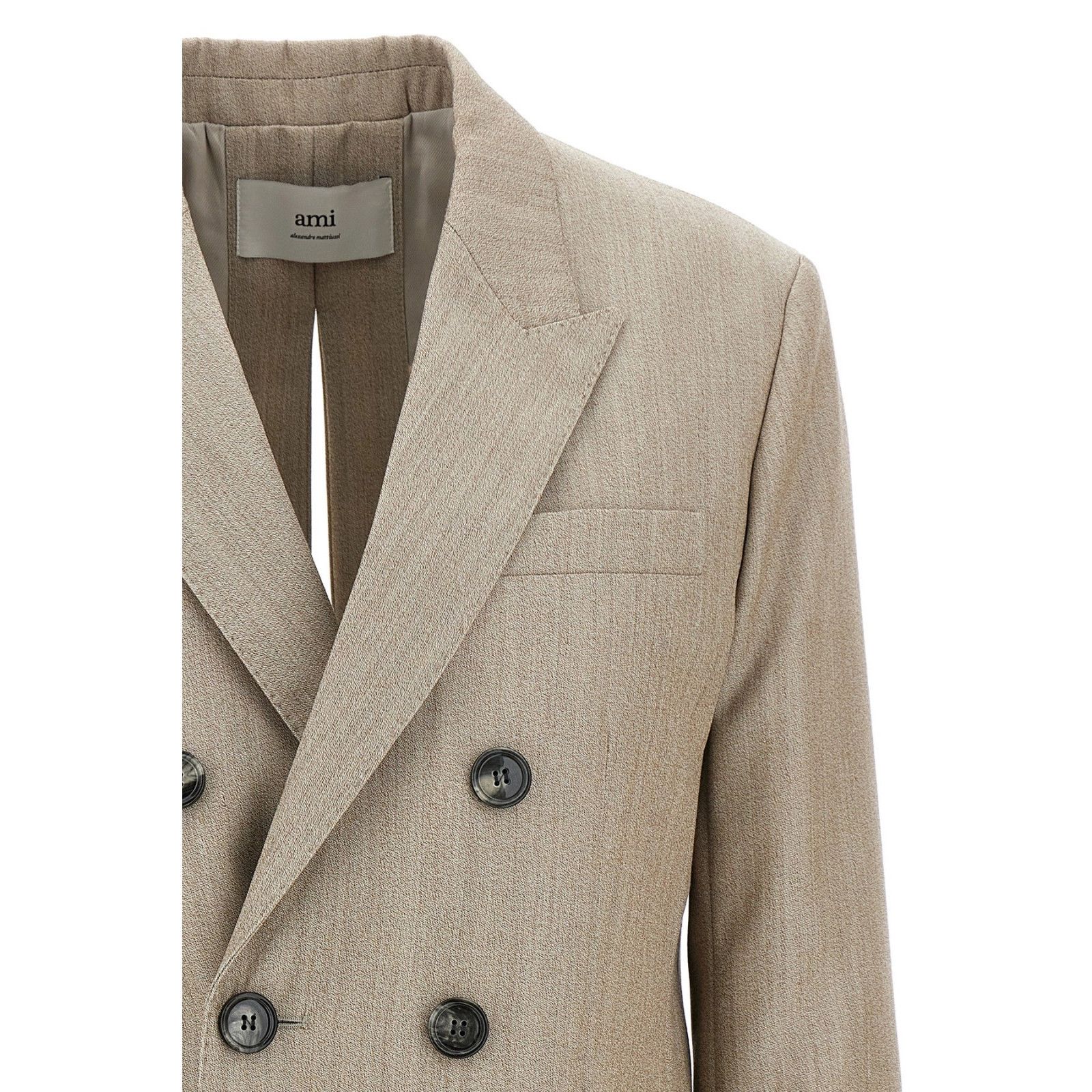 AMI AMI PARIS Maxi Split Beige Wool Blazer New & Authentic (Wome Size XS / US 0-2 / IT 36-38 - 3 Thumbnail