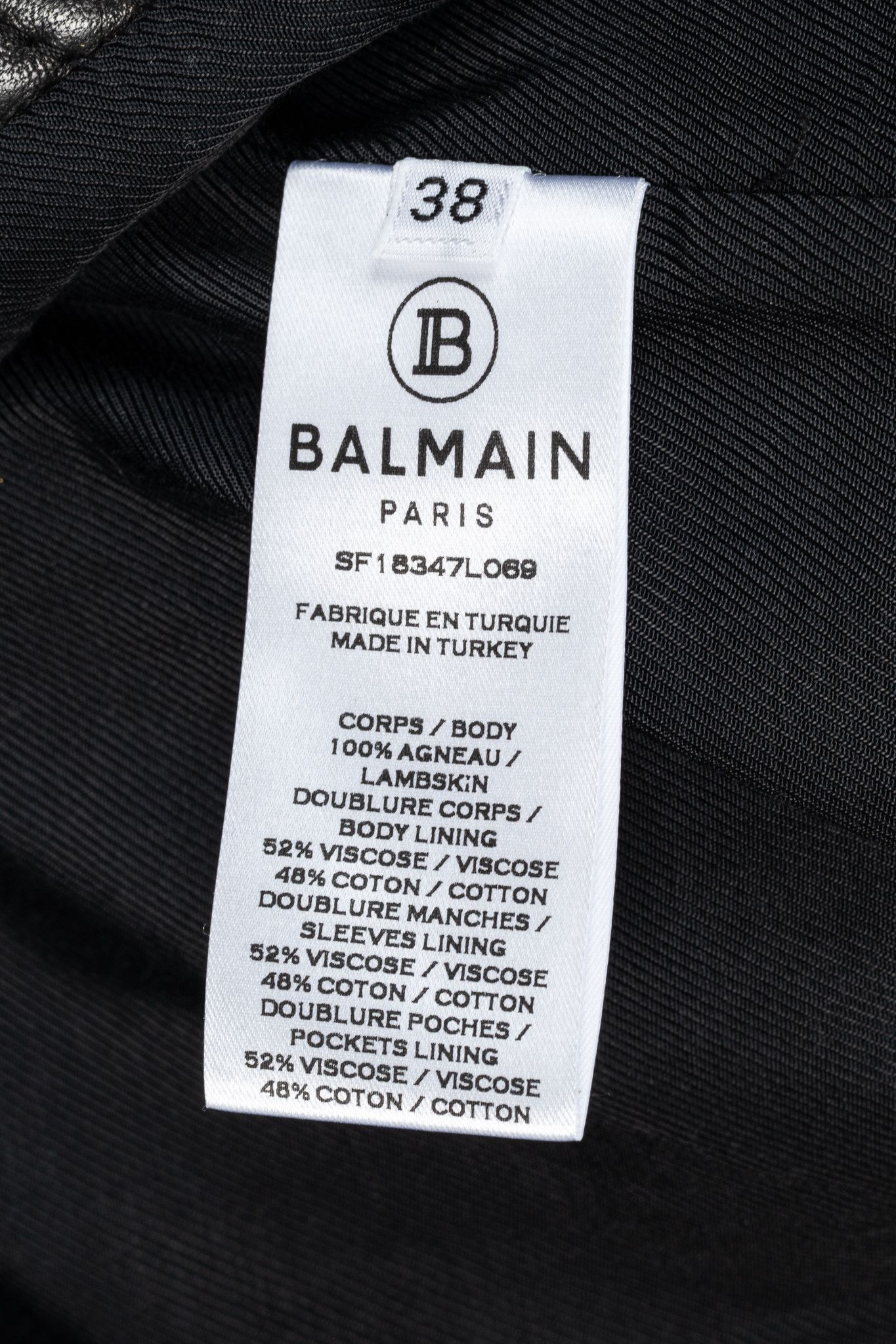 Balmain Balmain Black Lambskin-Leather Quilted Biker Jacket Size M / US 6-8 / IT 42-44 - 10 Thumbnail