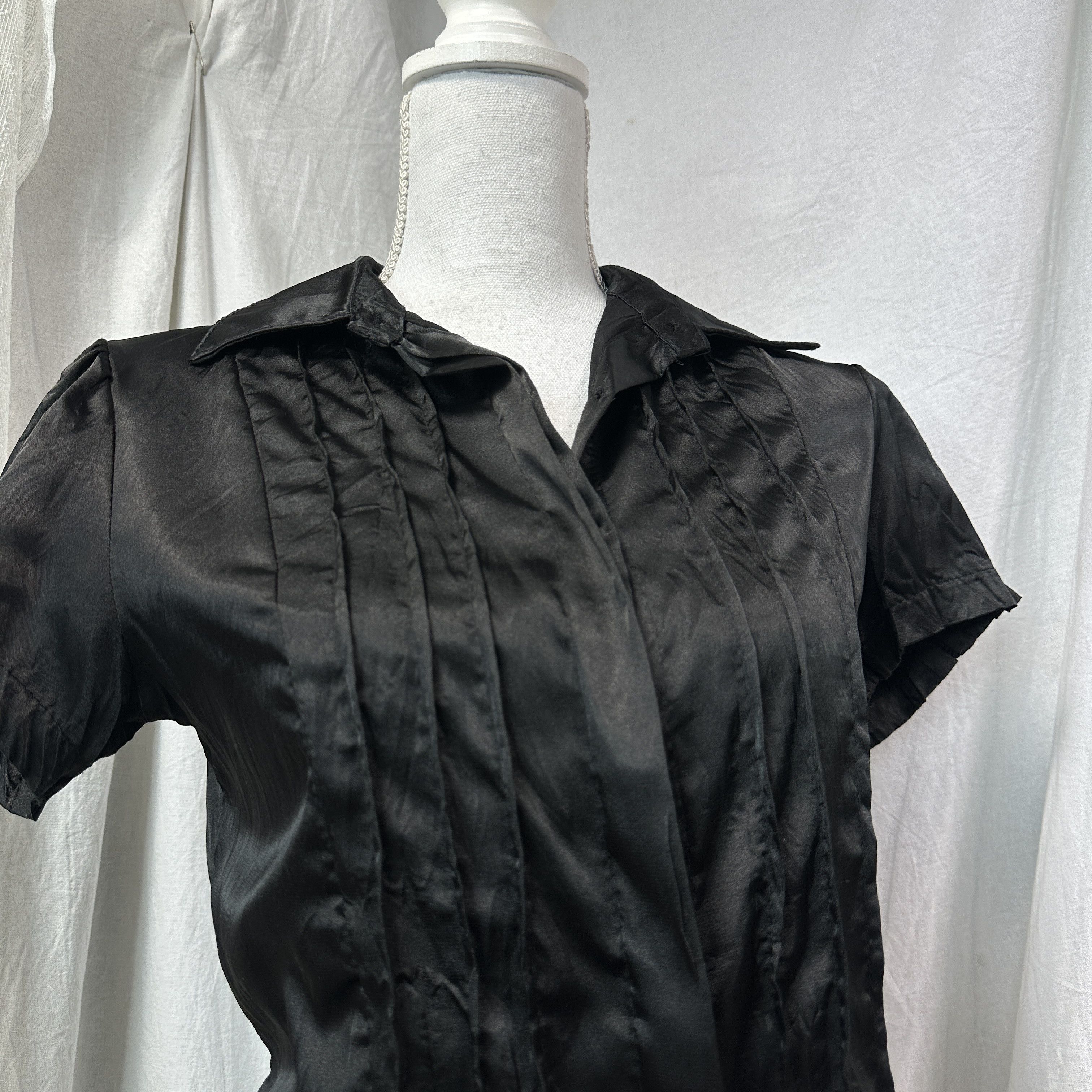Vintage Vintage Avant Garde Old Money Satin Shirt Y2K Size S / US 4 / IT 40 - 2 Thumbnail