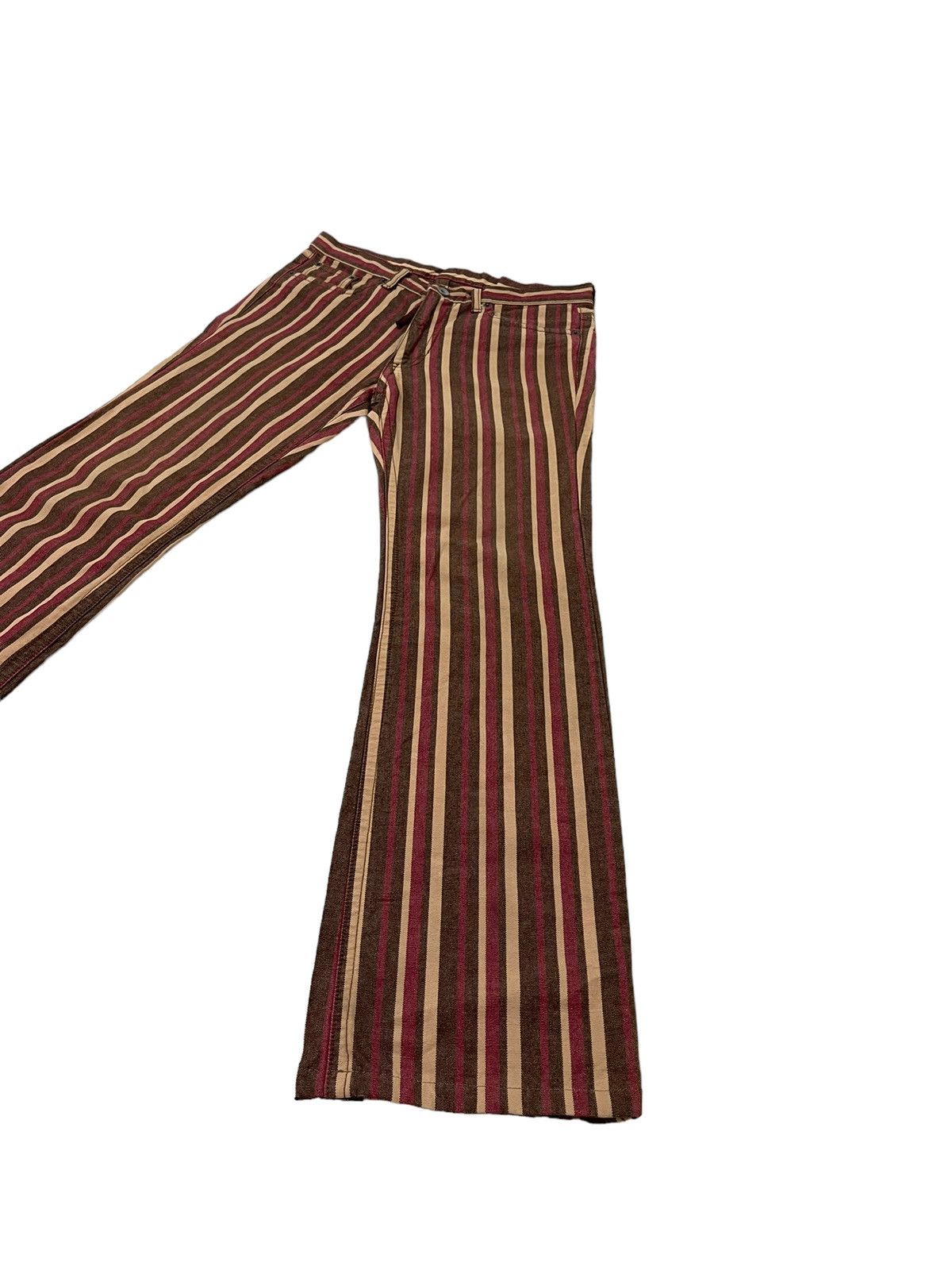 Japanese Brand Flare Jeans 291295 Homme Japan Striped Pant 6🟦2 Size US 32 / EU 48 - 3 Thumbnail