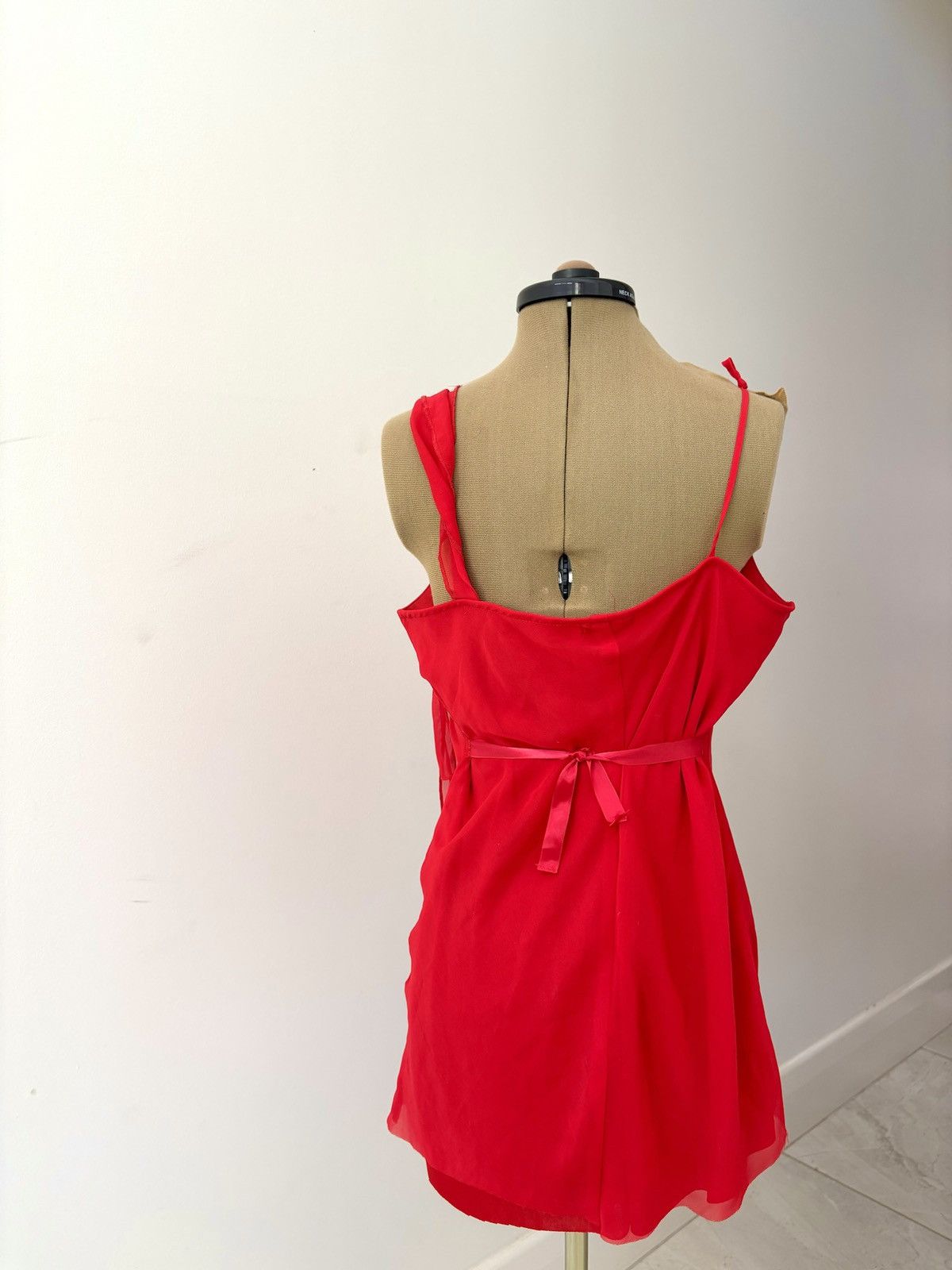 Vintage Red Flowy Dress / Top Size M / US 6-8 / IT 42-44 - 3 Thumbnail