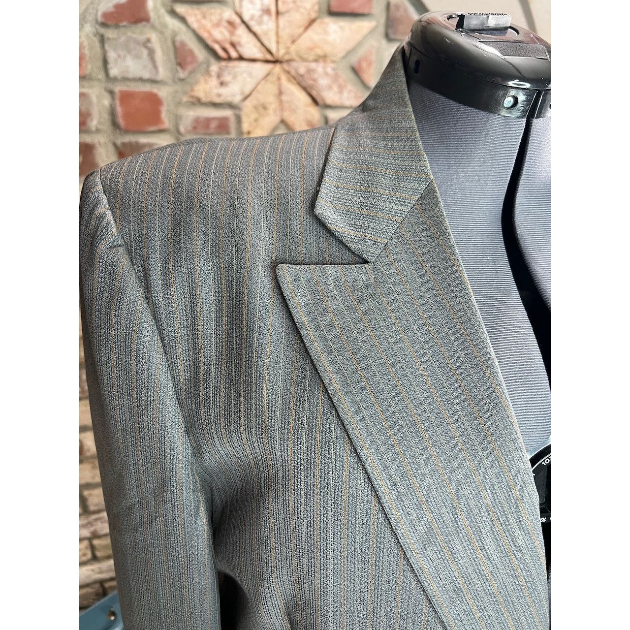 Vintage blazer pinstripe gray orange Size 52R - 3 Thumbnail