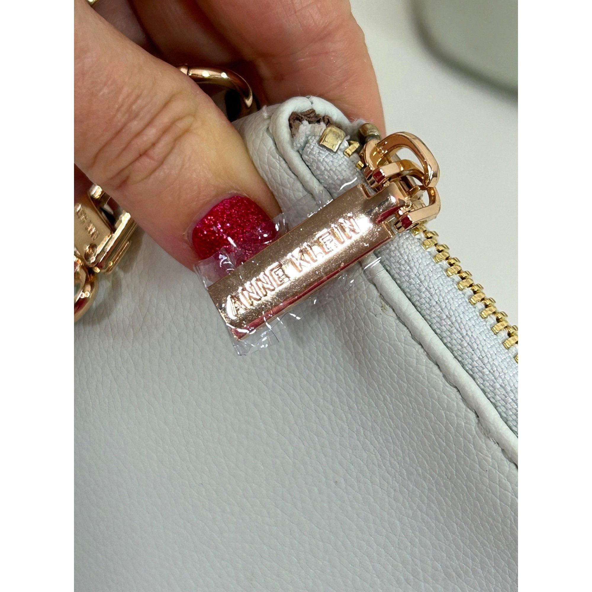Anne Klein Anne Klein Tote Bag, Wristlet Cream Green Brown Logo Charm D Size ONE SIZE - 21 Thumbnail