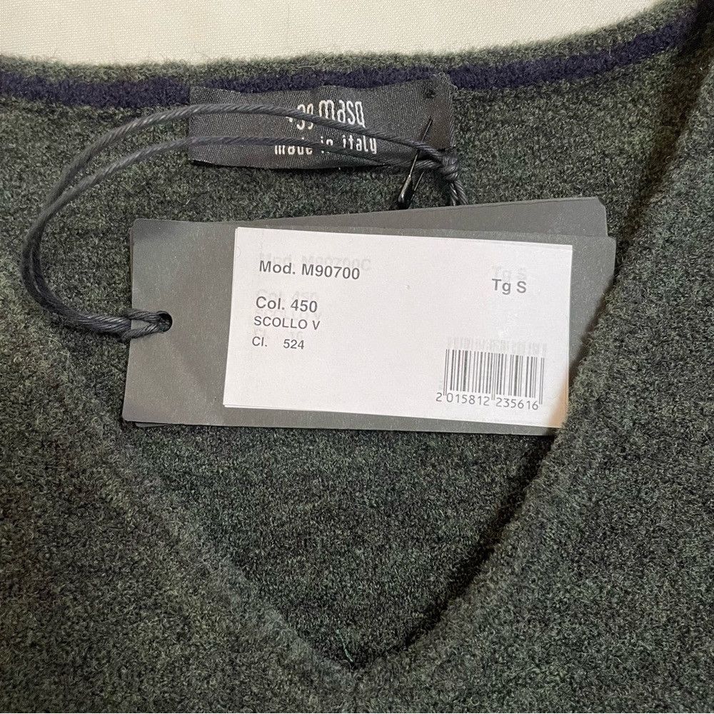 Other NWT New $210 +39 MASQ V-Neck Wool Dark Green Sweater Size S Size US S / EU 44-46 / 1 - 6 Thumbnail