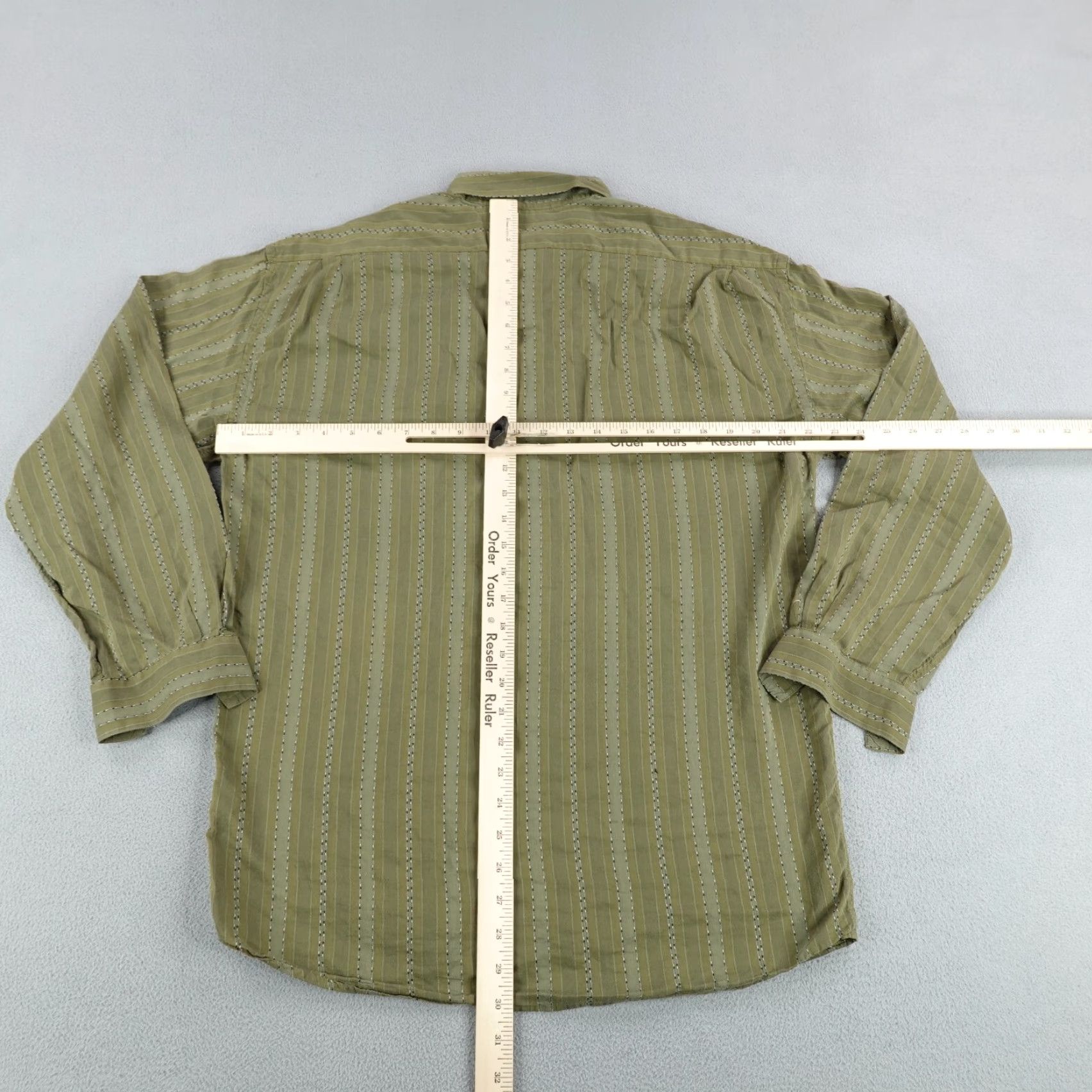 Zanella VINTAGE Zanella Button-Up Shirt Mens Medium Green Stripes Long Sleeve Made in Italy Classic Designer Size US M / EU 48-50 / 2 - 6 Thumbnail