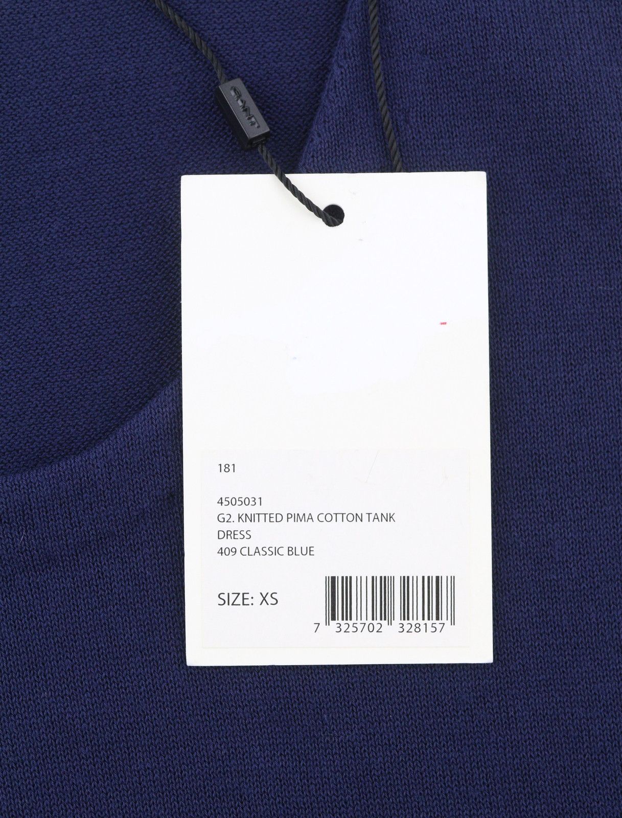 Gant KNITTED PIMA COTTON XS Blue Sleeveless Dress 84956 Size XS / US 0-2 / IT 36-38 - 8 Thumbnail